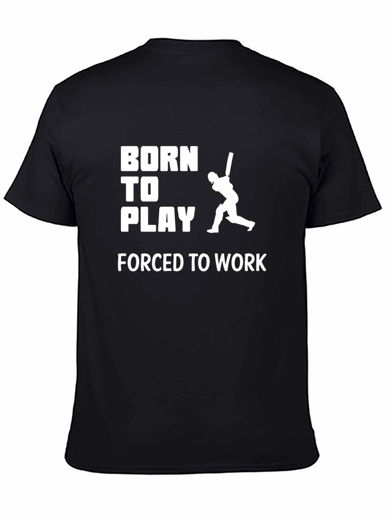 Born to Play Cricket Graphic T-Shirt - Black