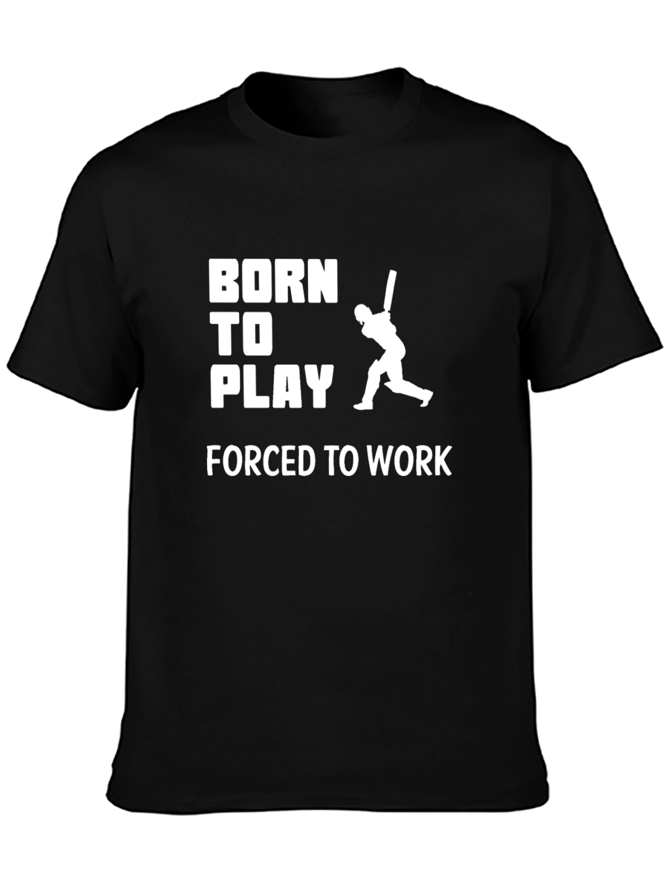 Born to Play Cricket Graphic T-Shirt - Black
