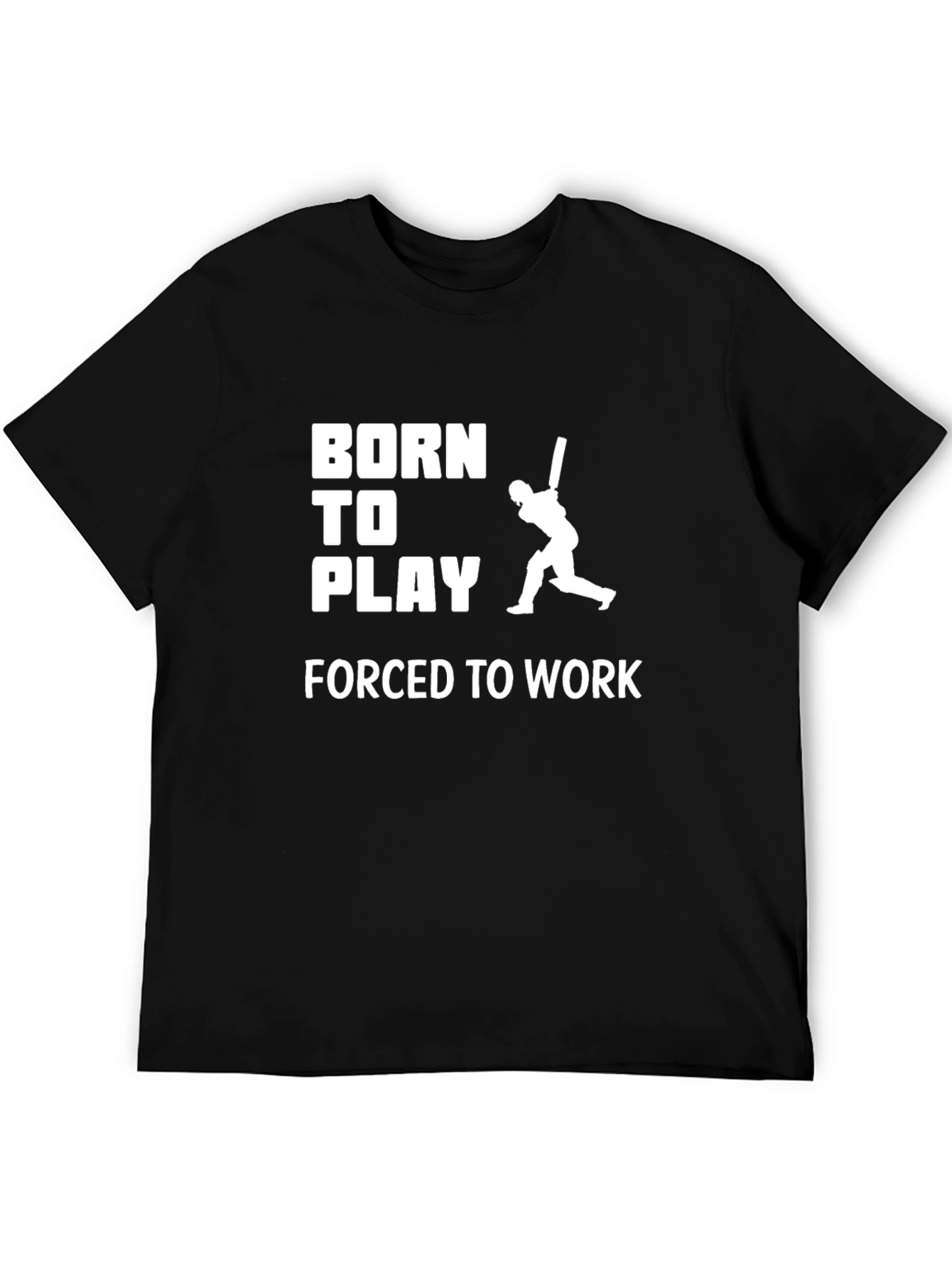 Born to Play Cricket Graphic T-Shirt - Black