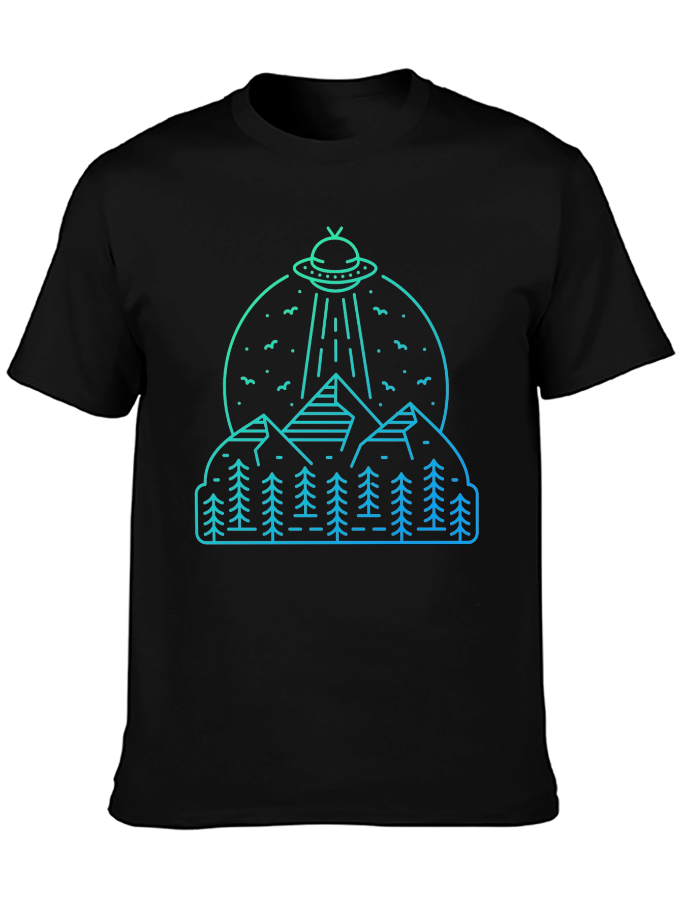 UFO Mountain Graphic T-Shirt - Mens Black Tee