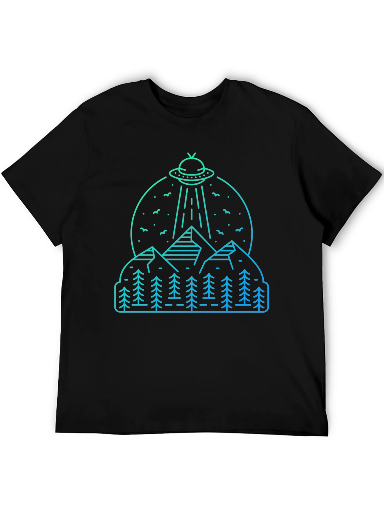 UFO Mountain Graphic T-Shirt - Mens Black Tee