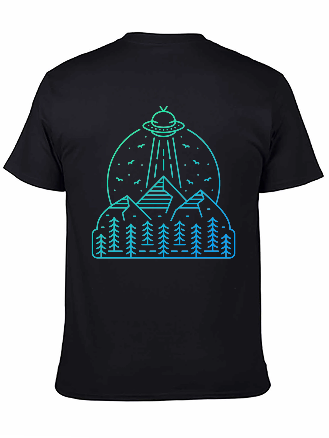UFO Mountain Graphic T-Shirt - Mens Black Tee