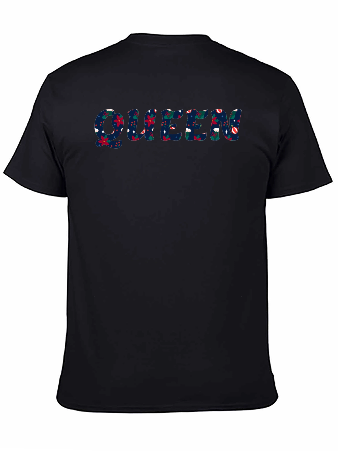 Floral Queen Graphic Black T-Shirt