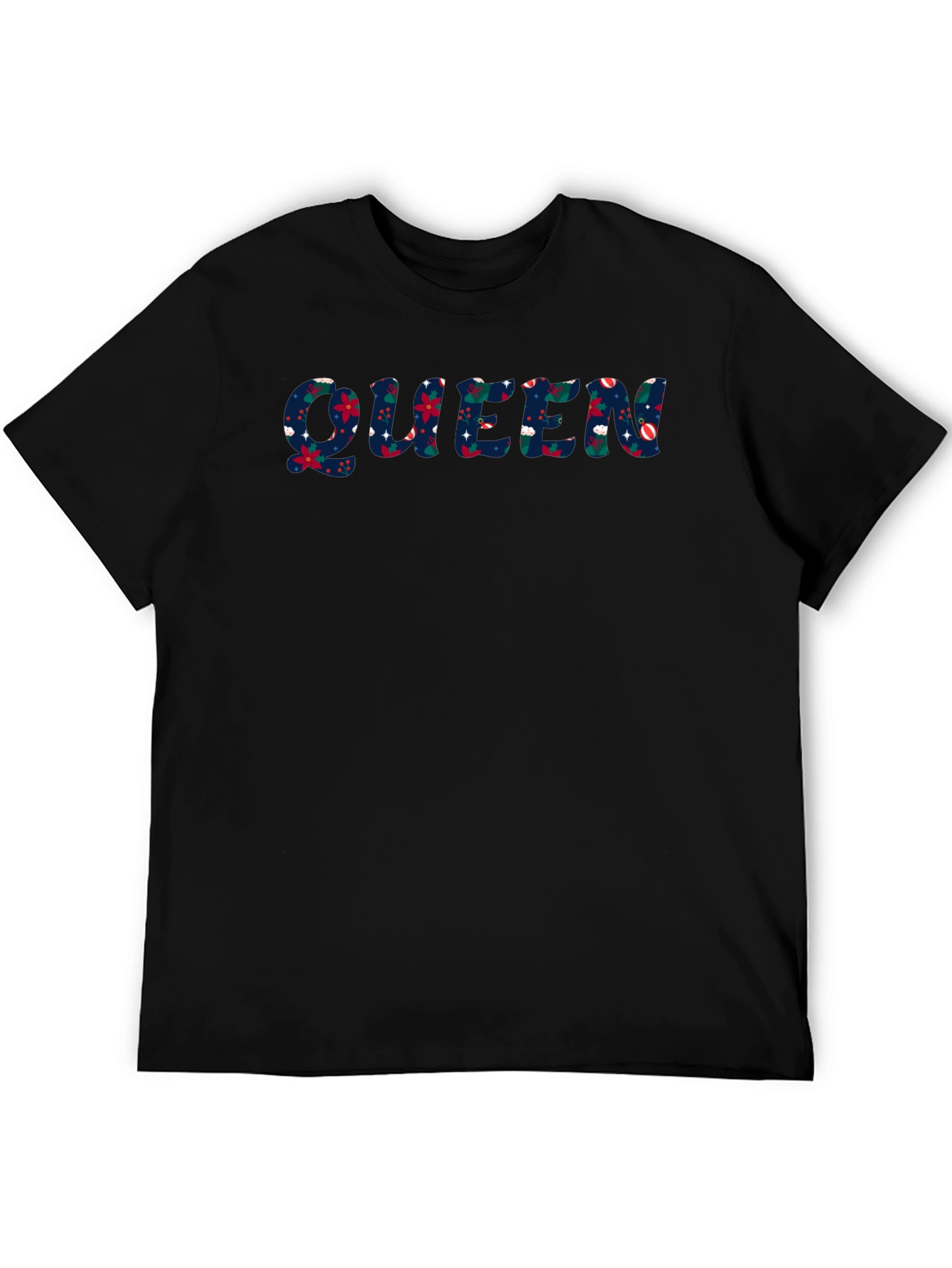 Floral Queen Graphic Black T-Shirt