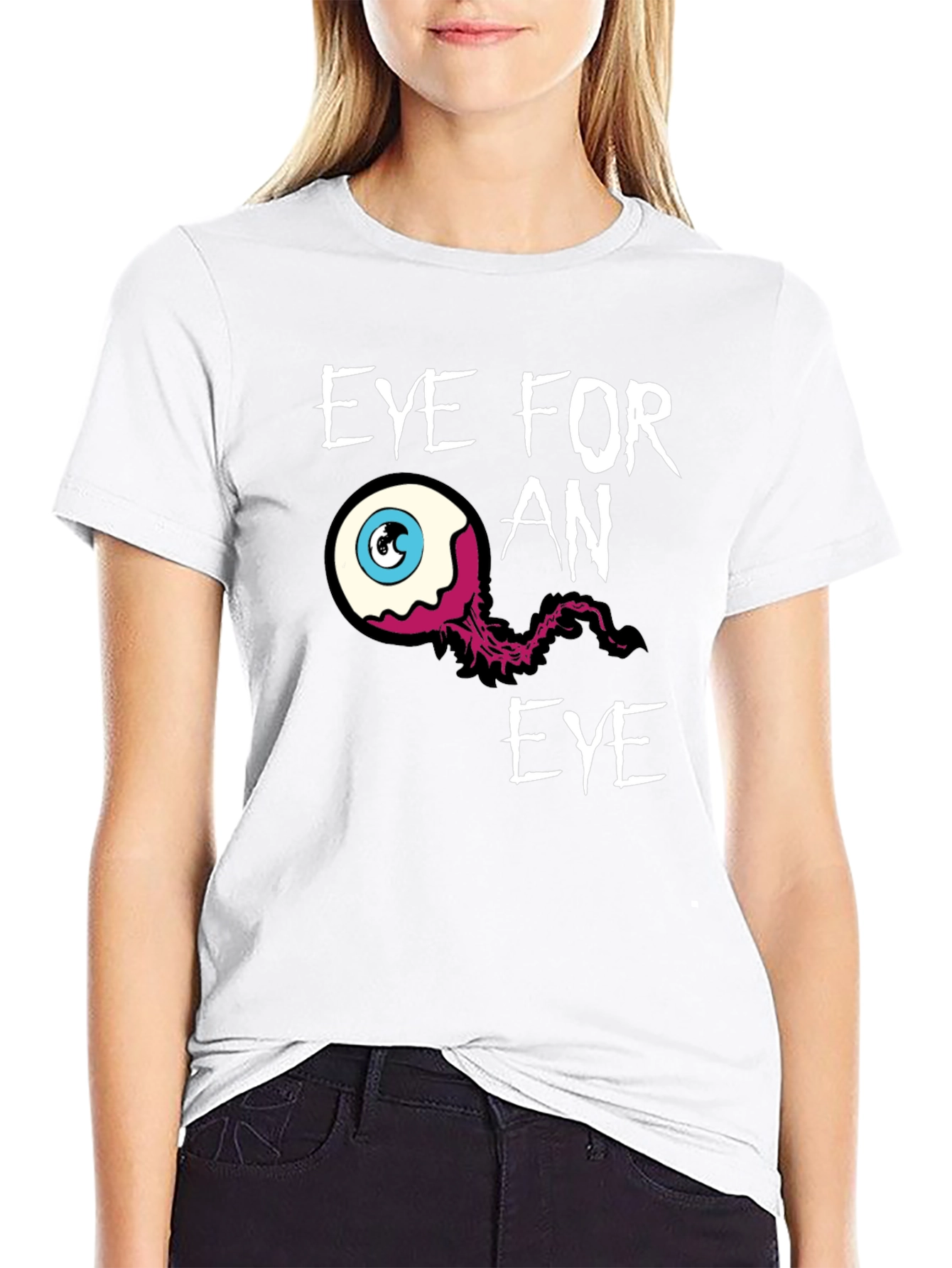 Eye for an Eye Graphic Print Black T-Shirt