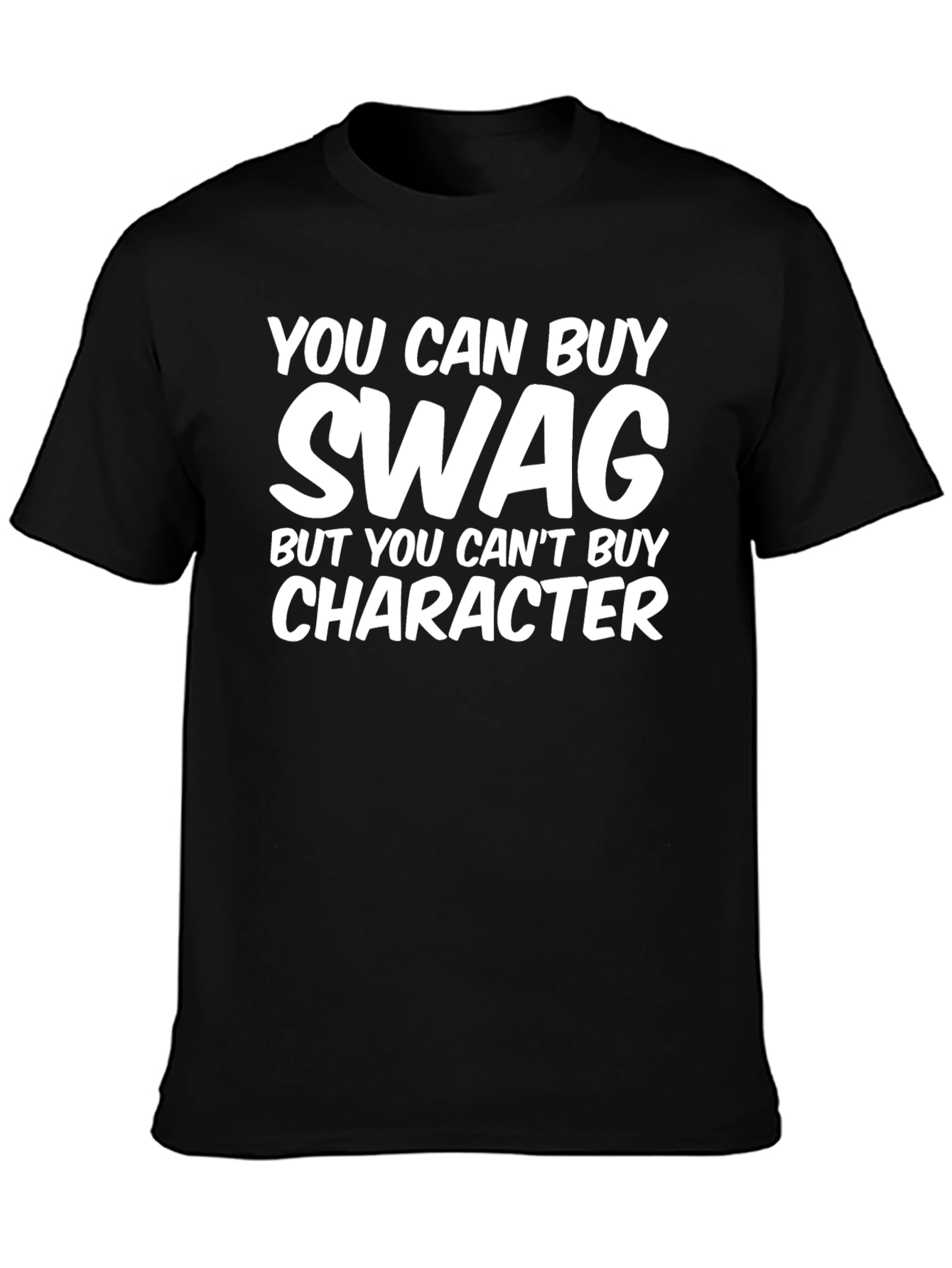 Swag vs. Character Graphic Tee - Stylish Black T-Shirt