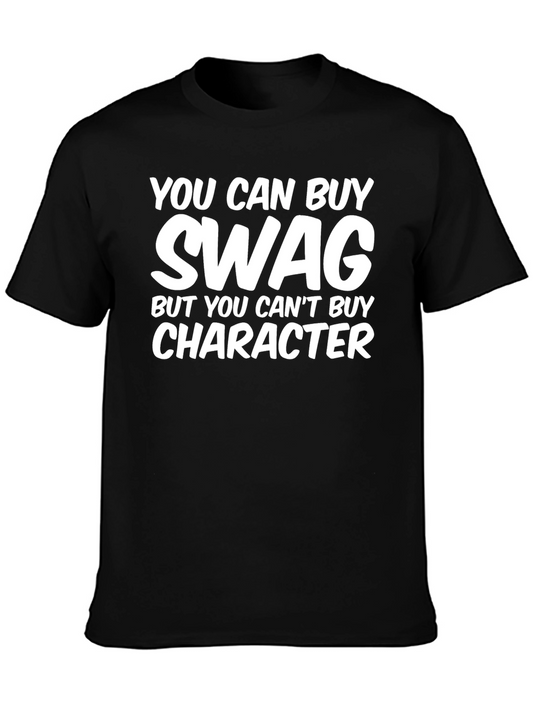 Swag vs. Character Graphic Tee - Stylish Black T-Shirt