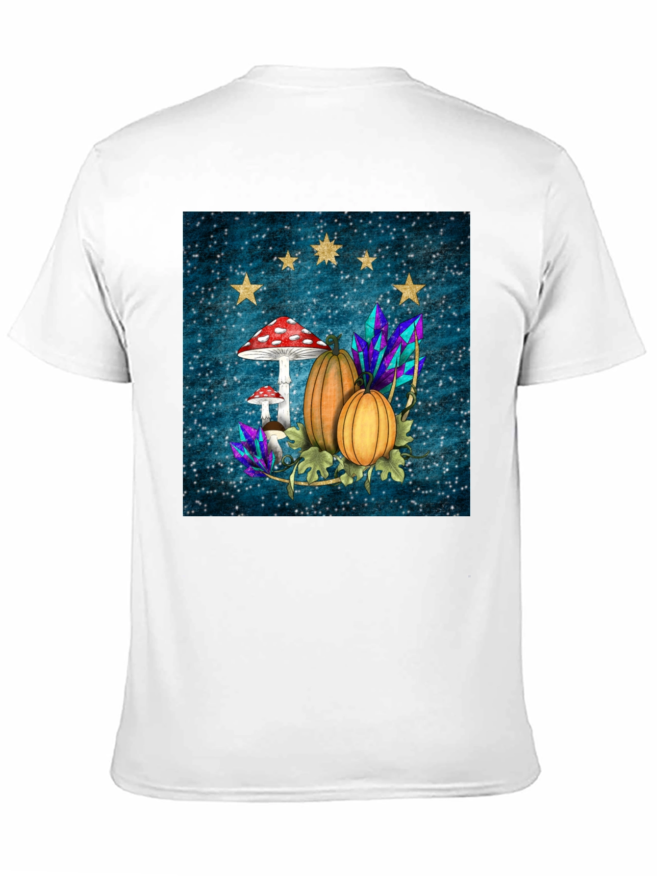 Whimsical Autumn T-Shirt - Pumpkins & Mushrooms