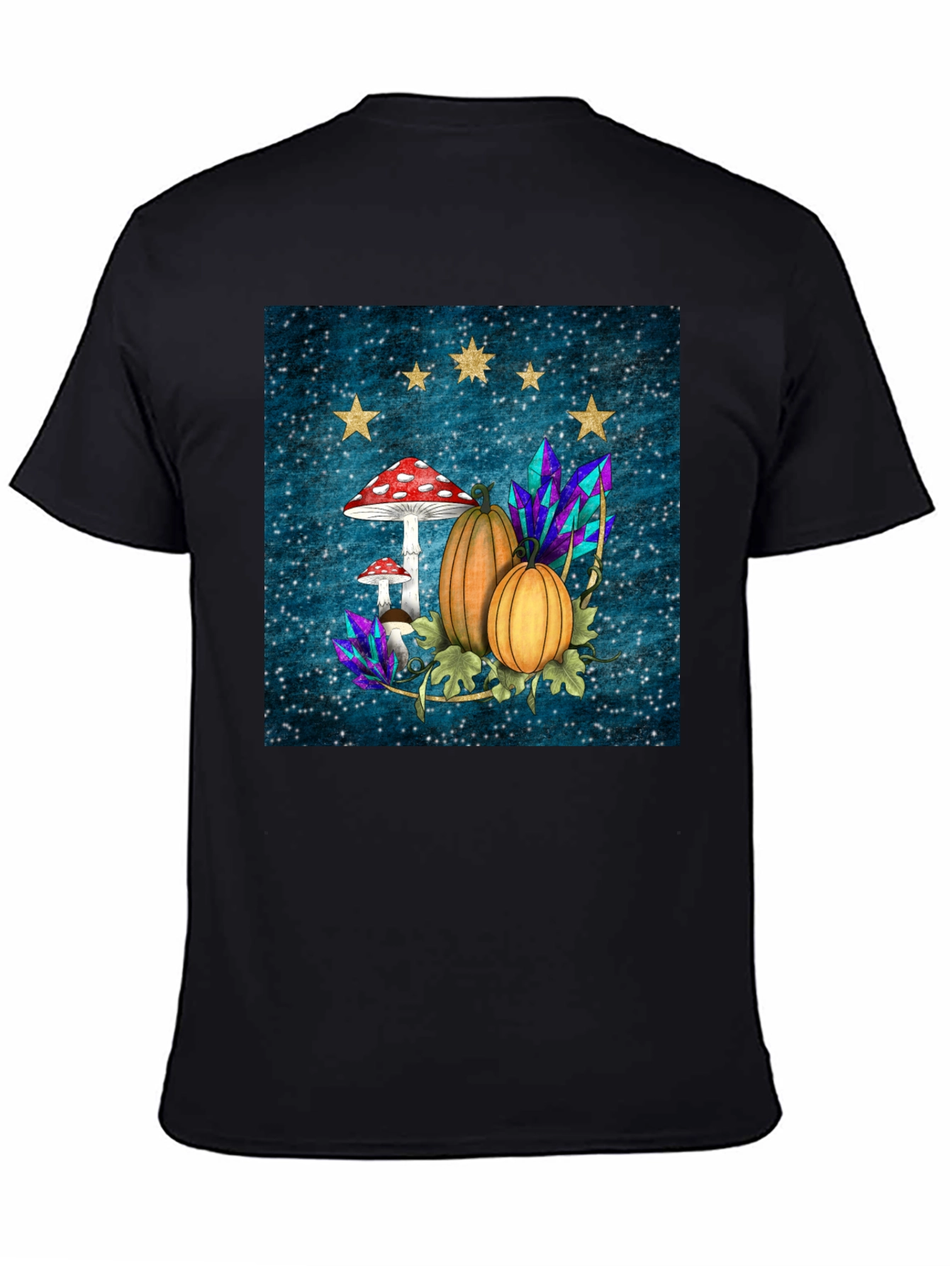 Whimsical Autumn T-Shirt - Pumpkins & Mushrooms