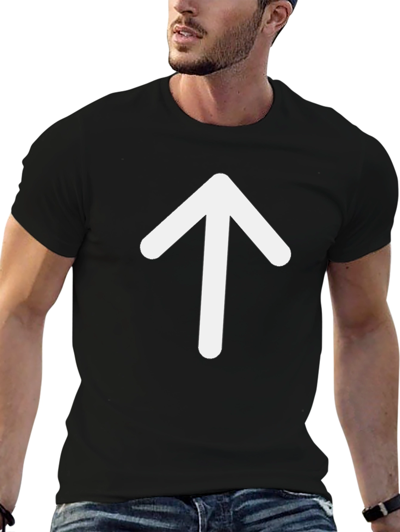 Upward Arrow Graphic T-Shirt - Classic Black Tee