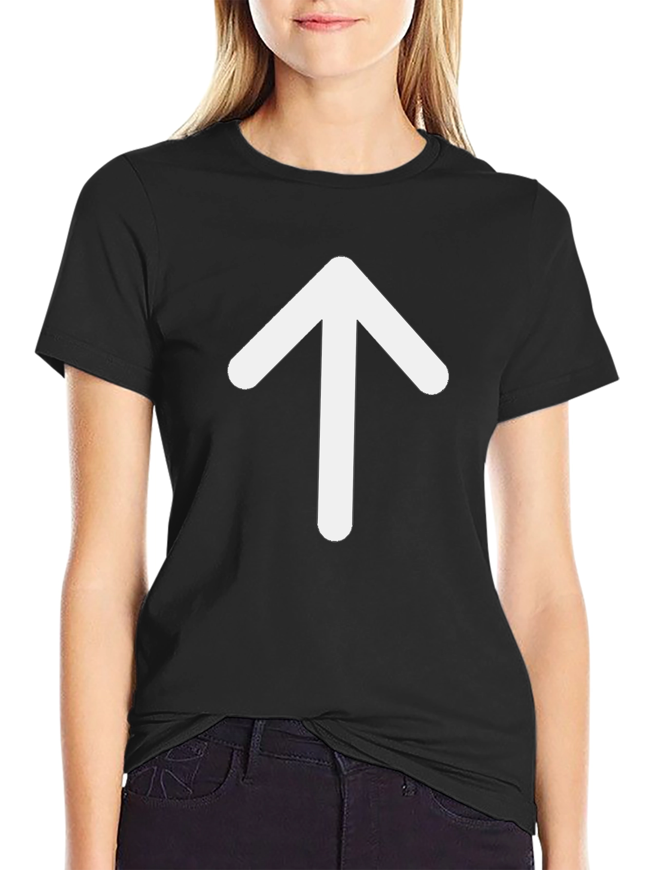 Upward Arrow Graphic T-Shirt - Classic Black Tee