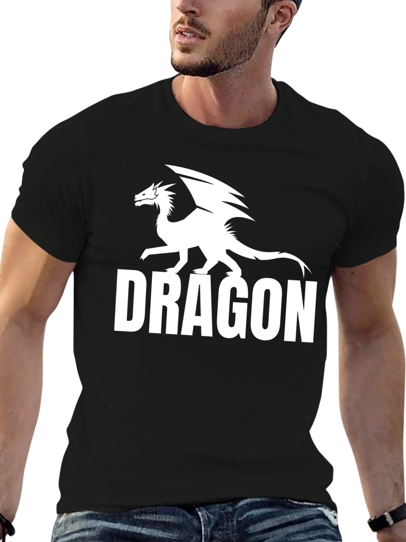 Dragon Graphic Tee - Black Cotton Comfort