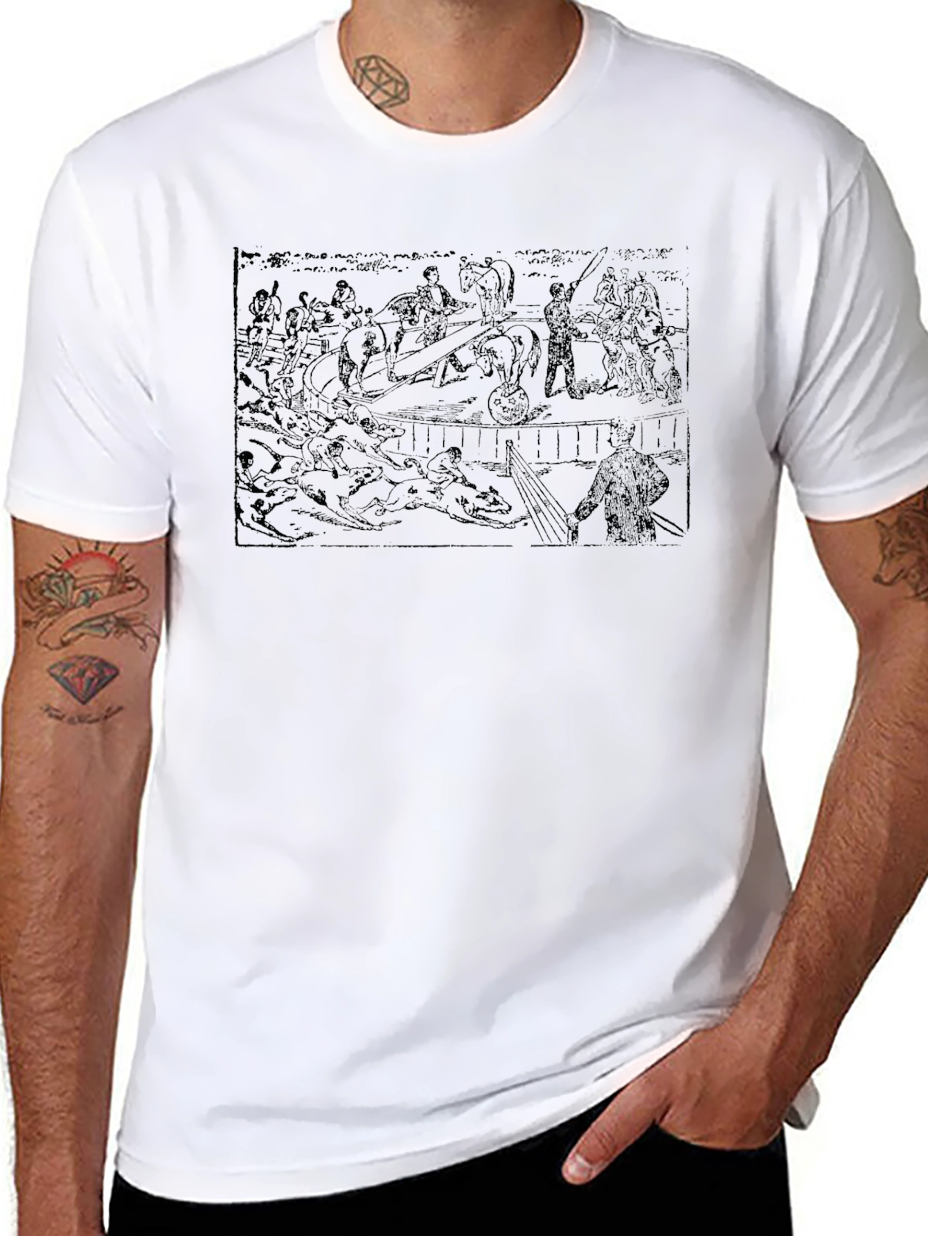 Graphic Black T-Shirt: Medieval Battle