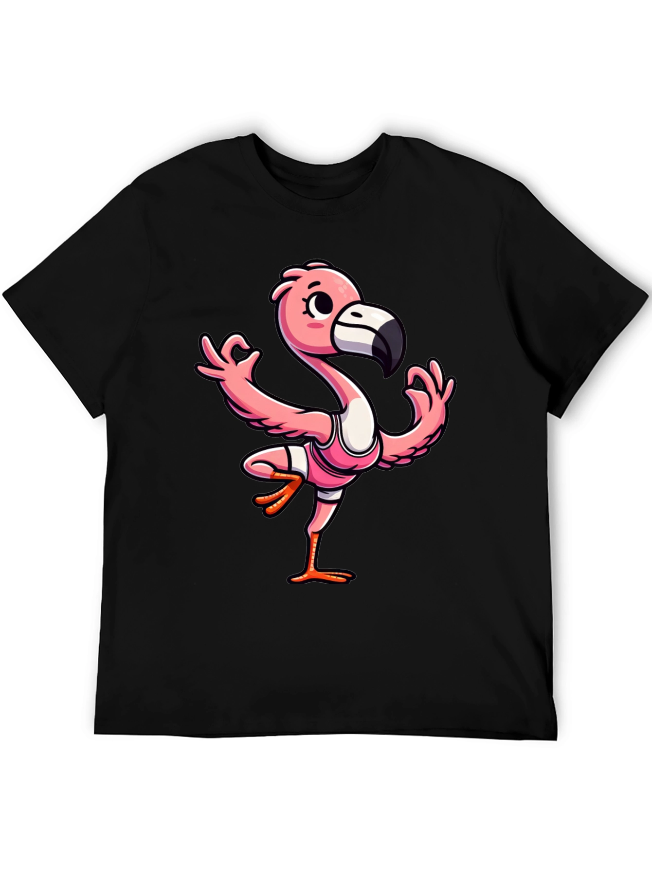 Yoga Flamingo Graphic Tee - Mens Black T-Shirt