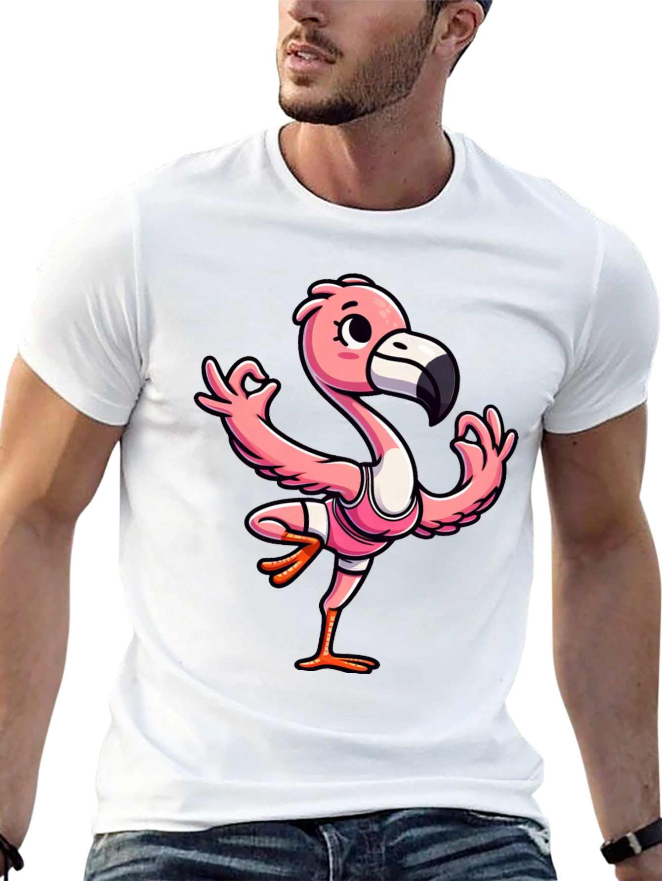 Yoga Flamingo Graphic Tee - Mens Black T-Shirt