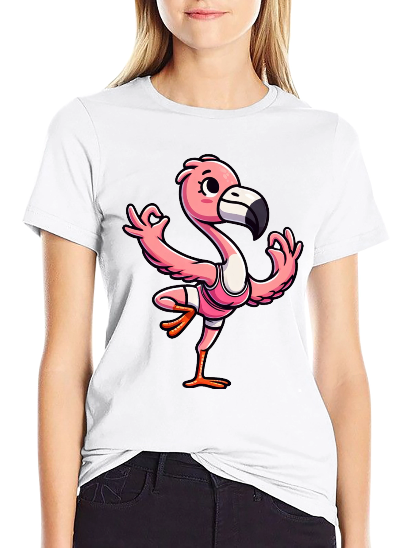 Yoga Flamingo Graphic Tee - Mens Black T-Shirt