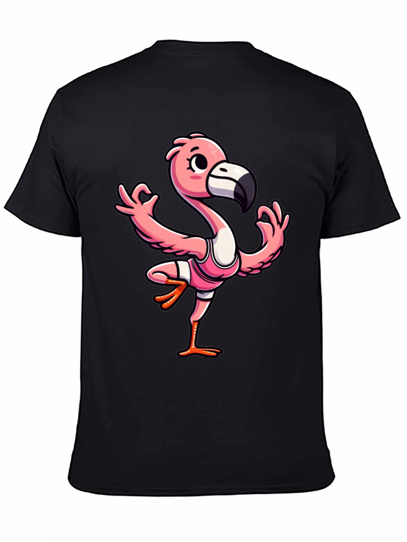 Yoga Flamingo Graphic Tee - Mens Black T-Shirt