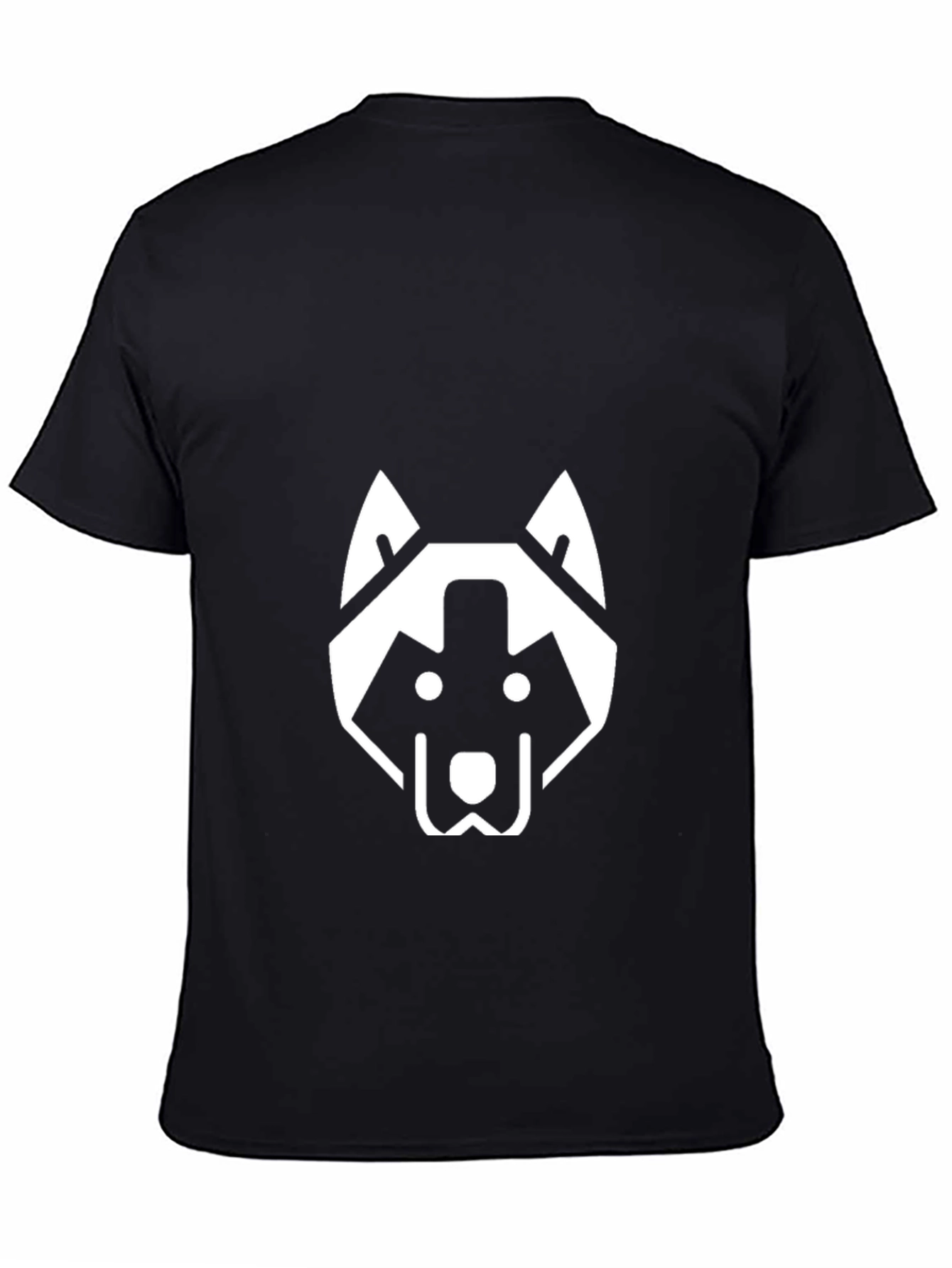 Geometric Dog Graphic T-Shirt - Black