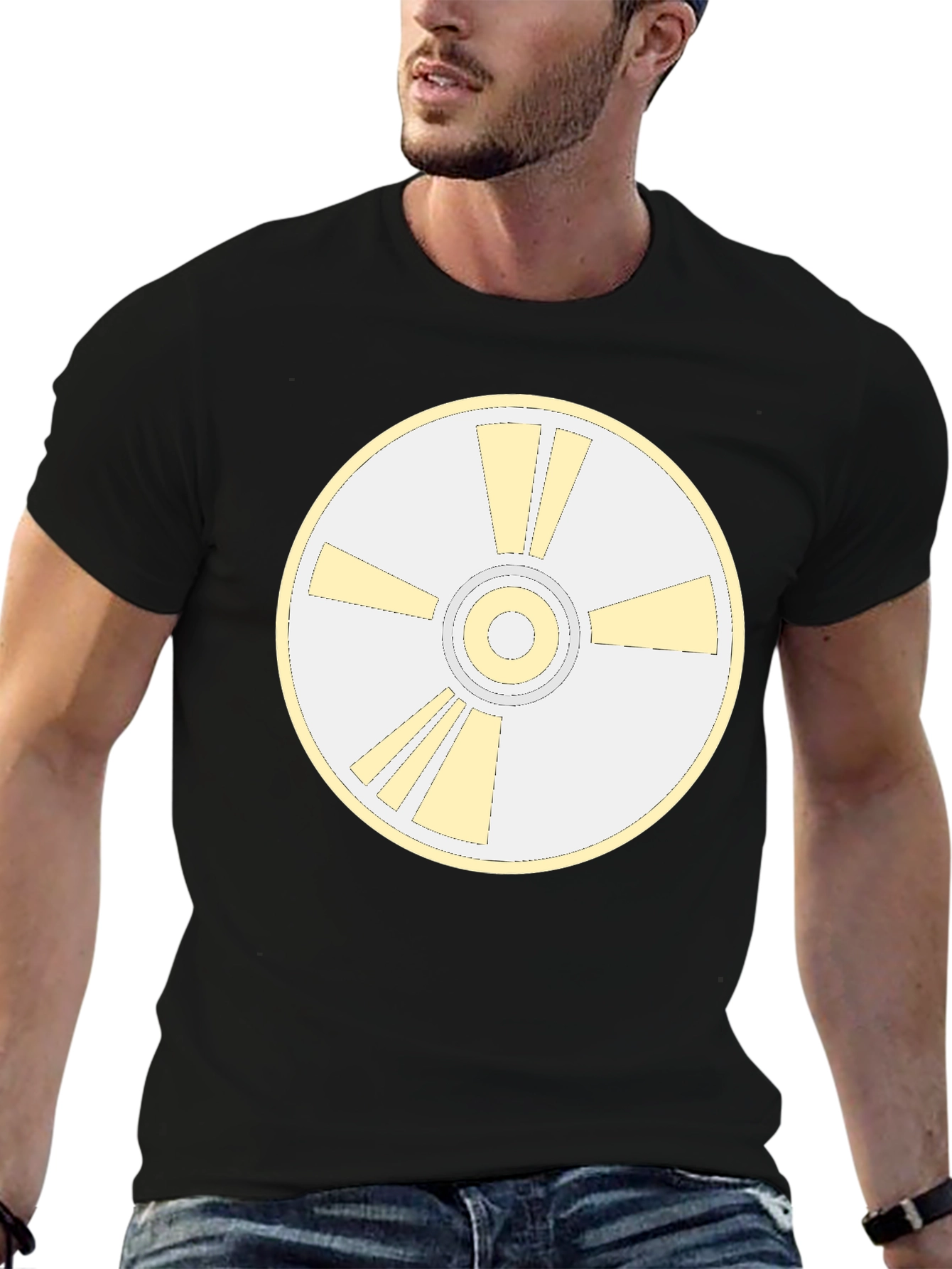 Retro Disc Graphic Tee - Black