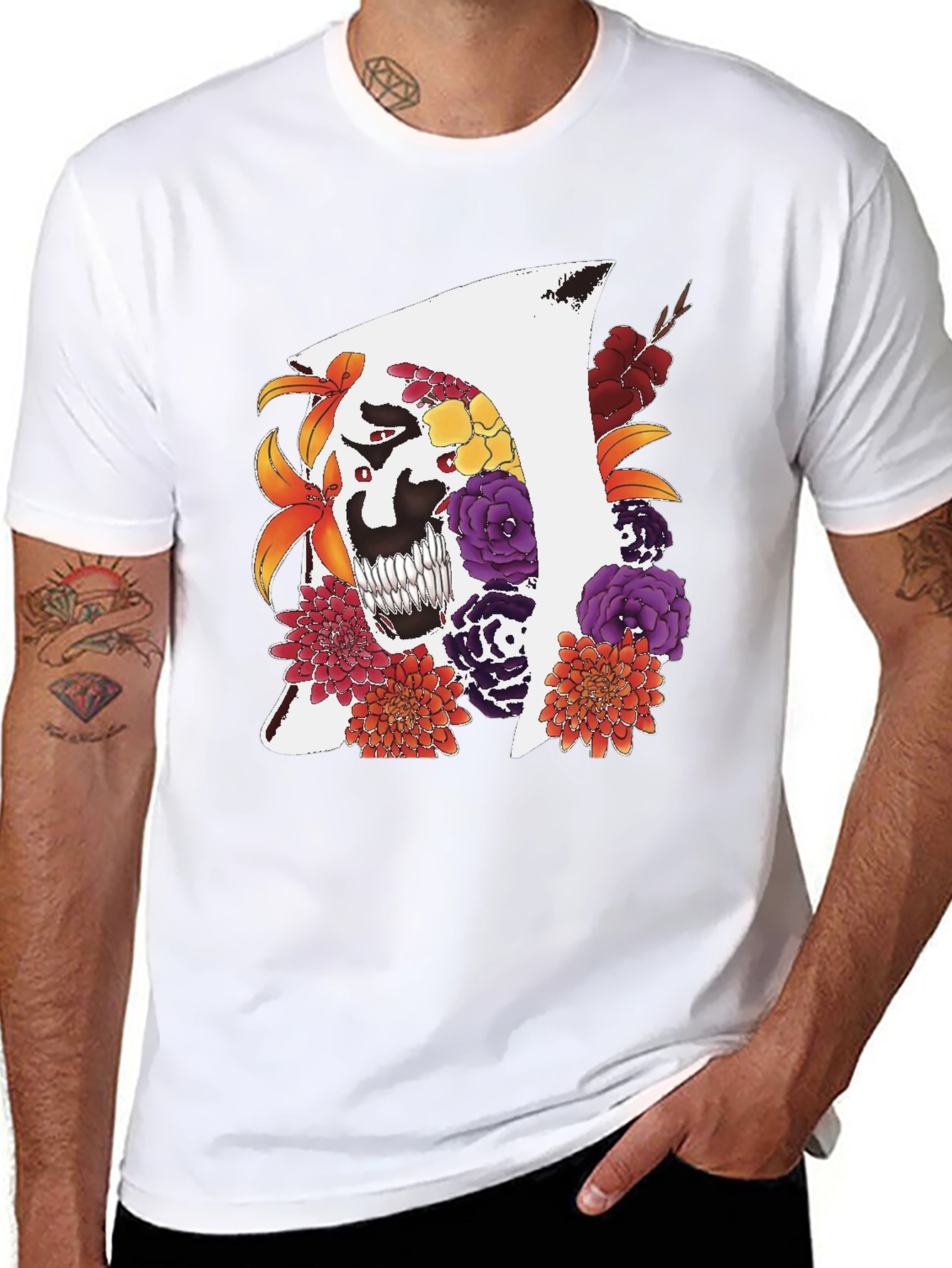 Floral Grim Reaper T-Shirt
