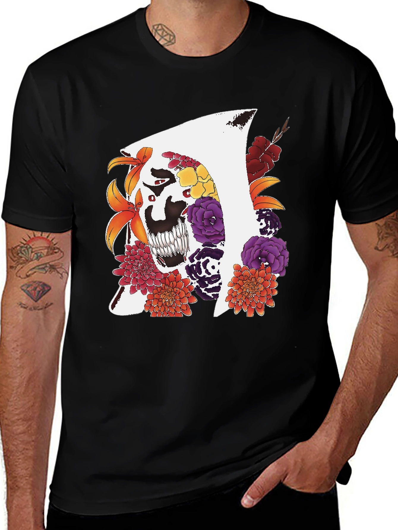 Floral Grim Reaper T-Shirt