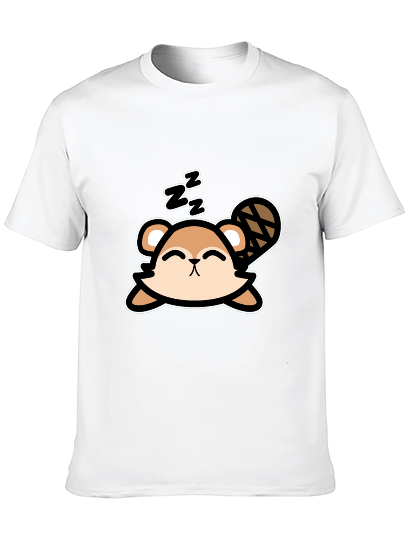 Cute Sleeping Beaver T-Shirt - Soft Cotton Tee