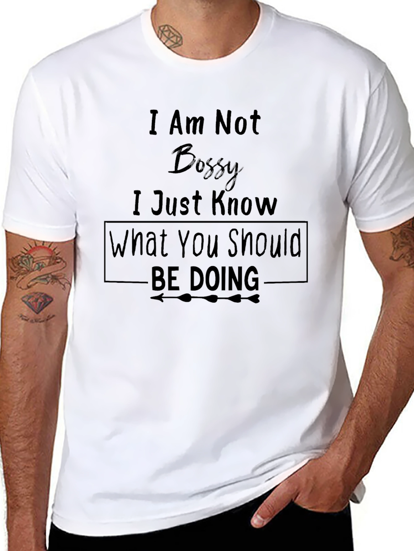 Funny I am not bossy Black Graphic Tee