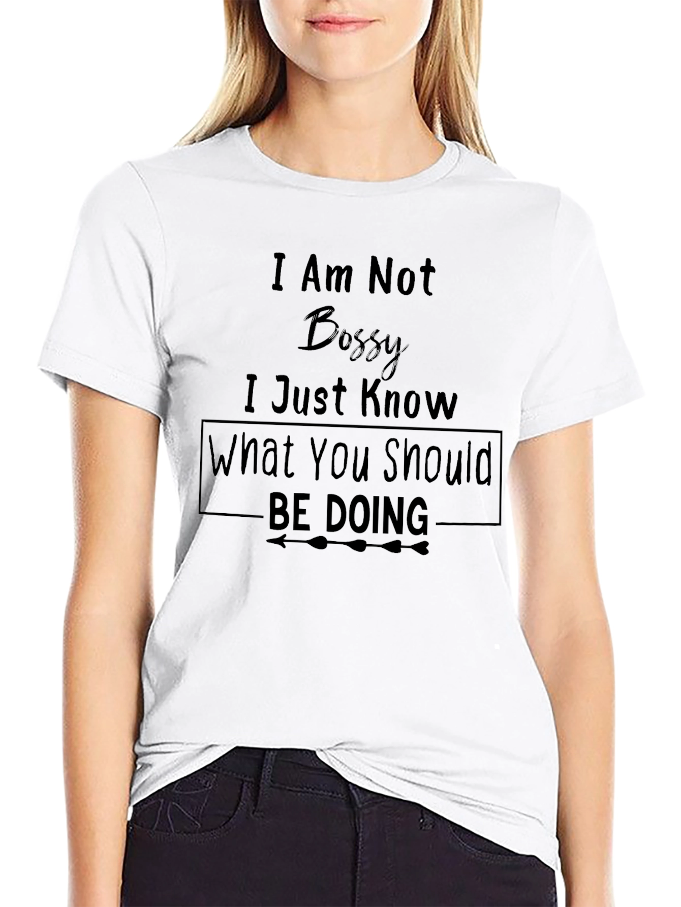 Funny I am not bossy Black Graphic Tee