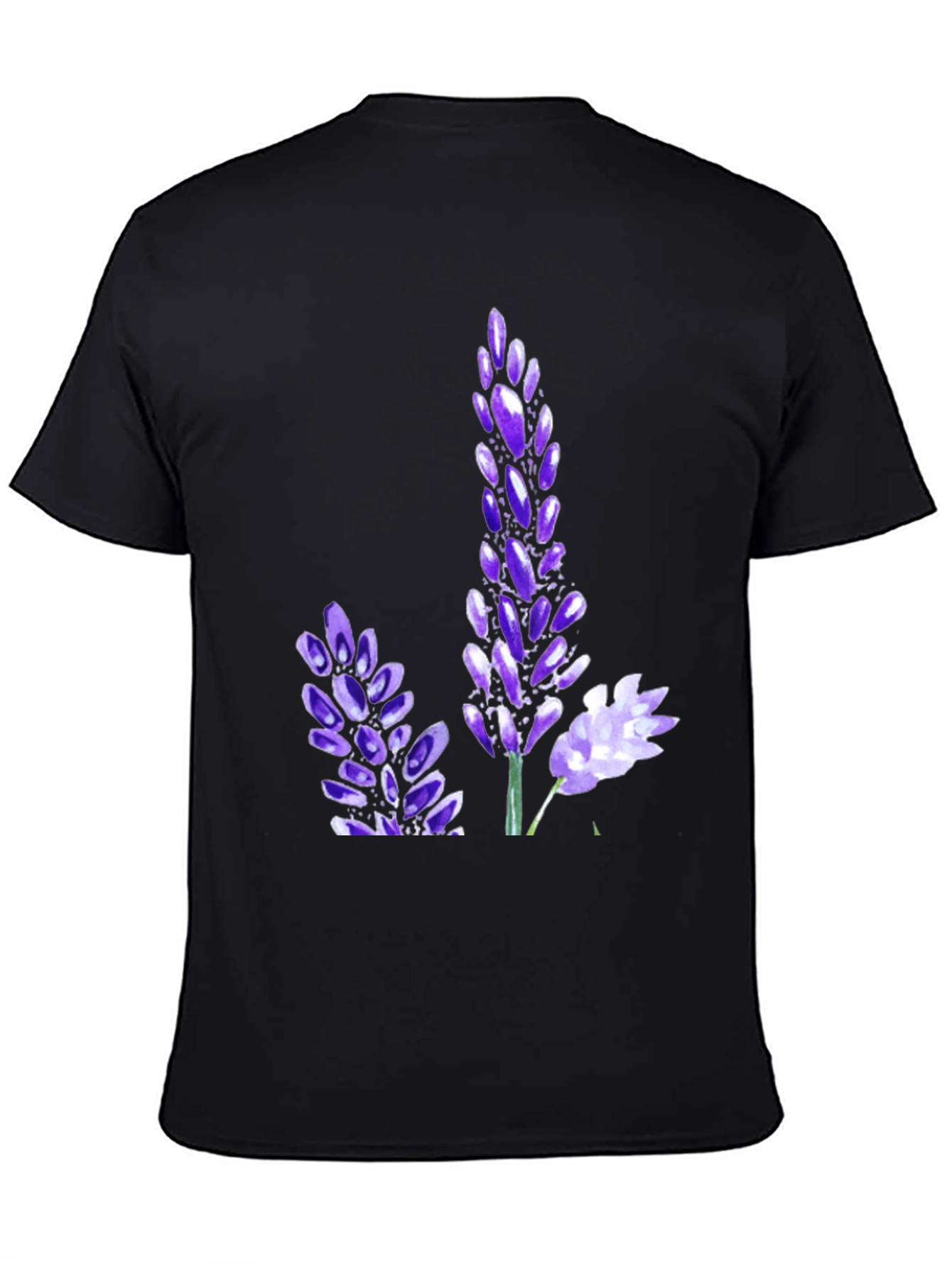 Black T-Shirt with Floral Print
