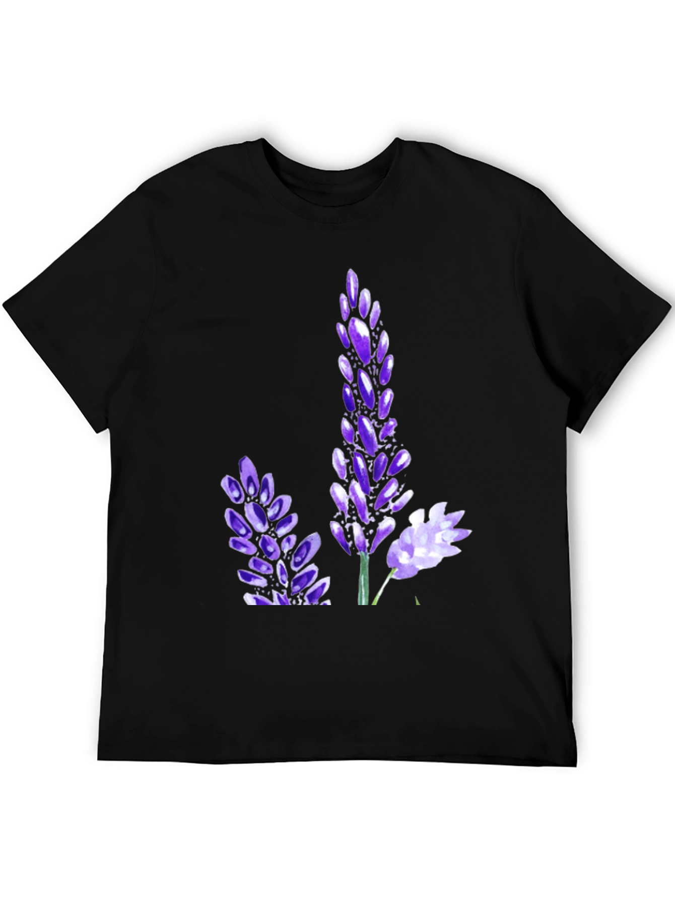 Black T-Shirt with Floral Print