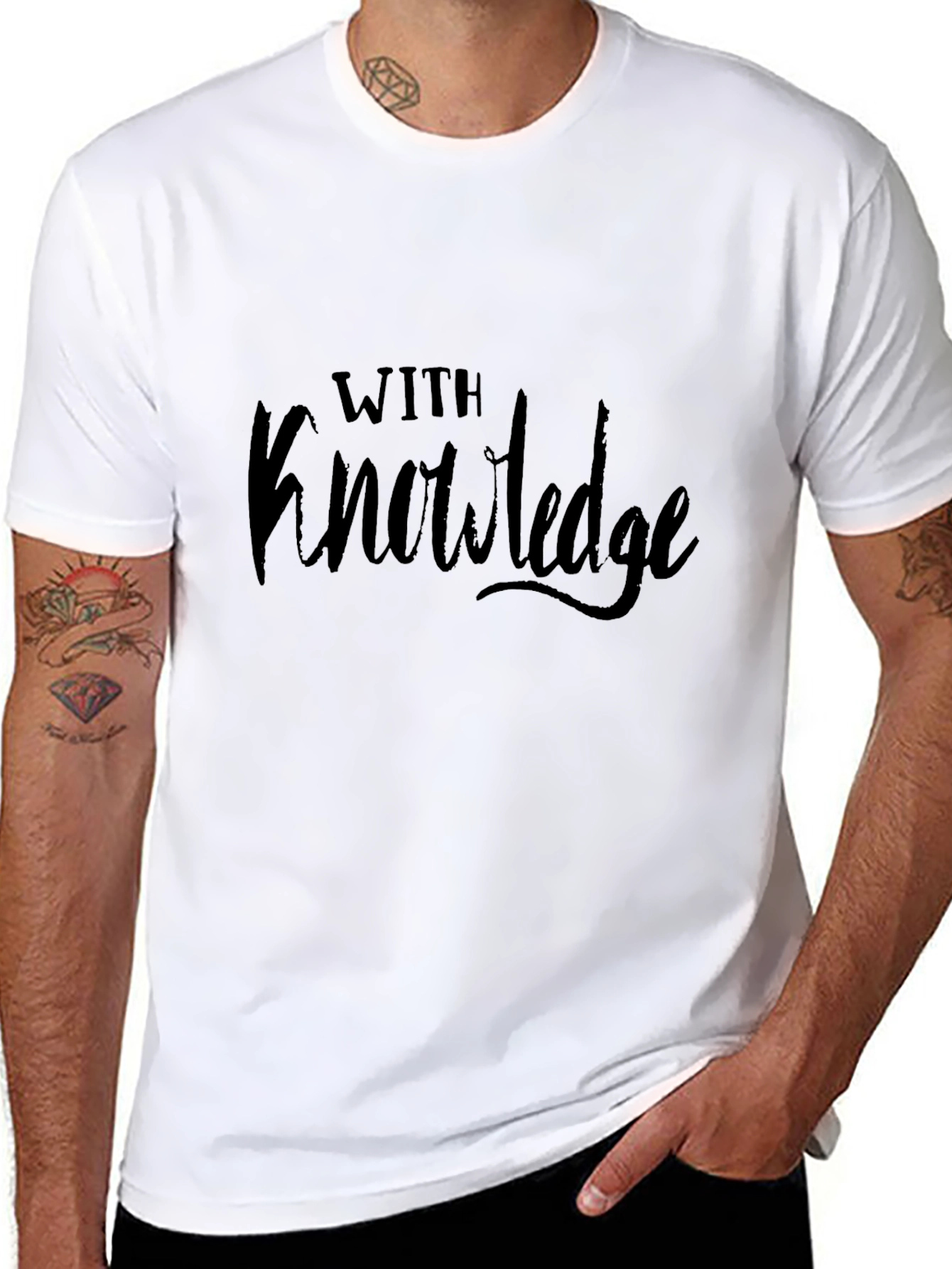 With Knowledge Graphic T-Shirt - Black