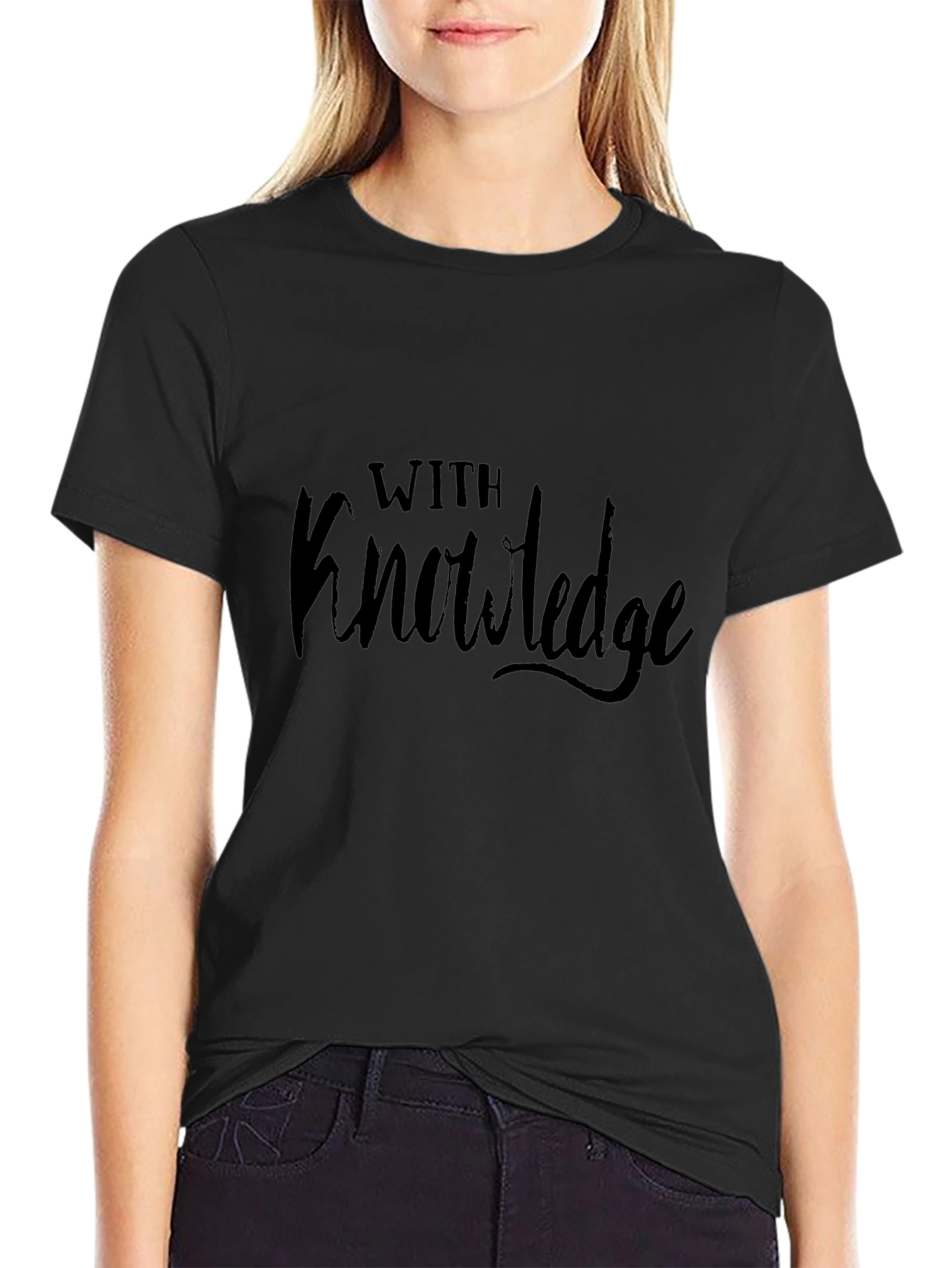 With Knowledge Graphic T-Shirt - Black