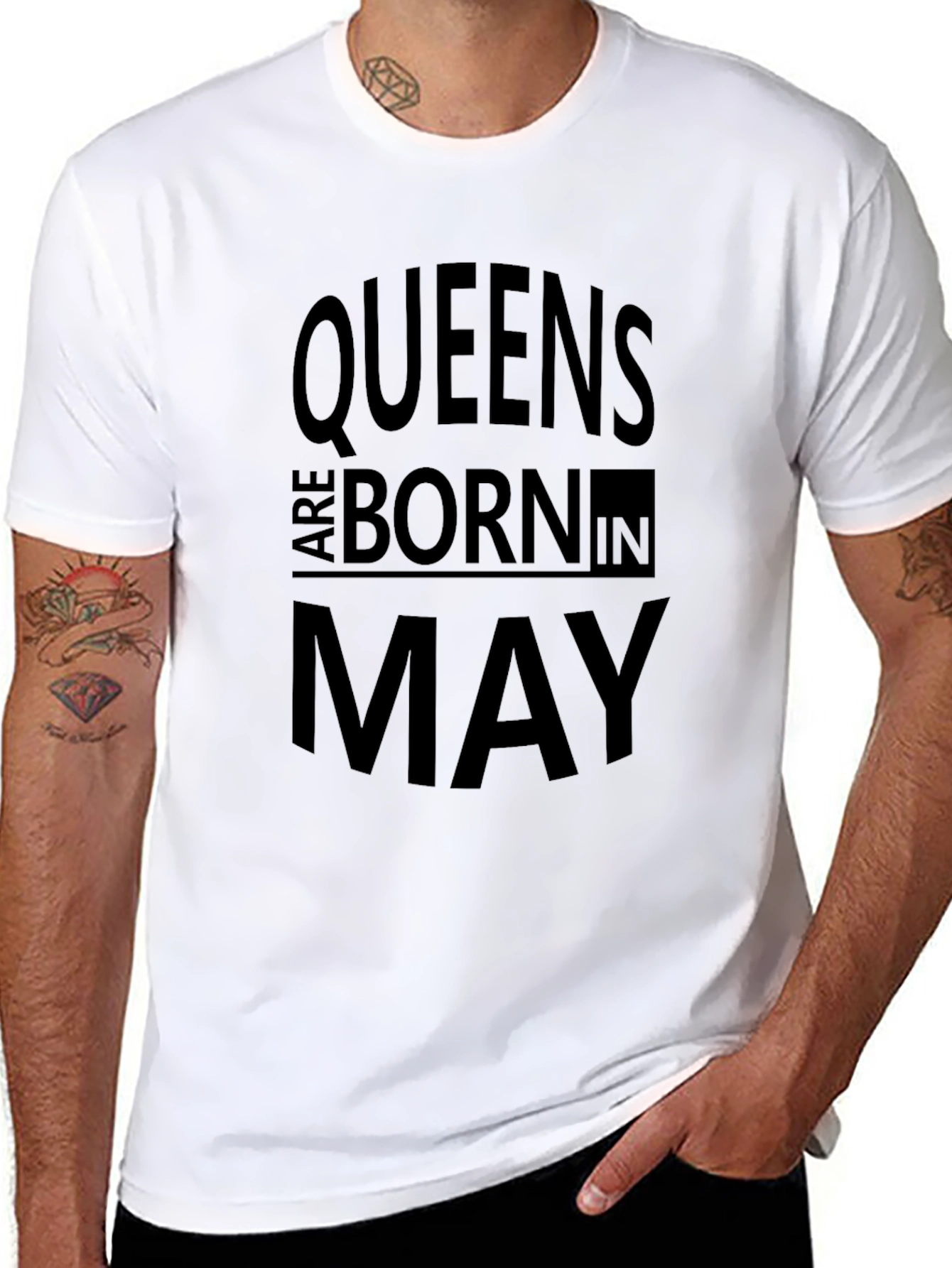 Queens Are Born In May Black T-Shirt
