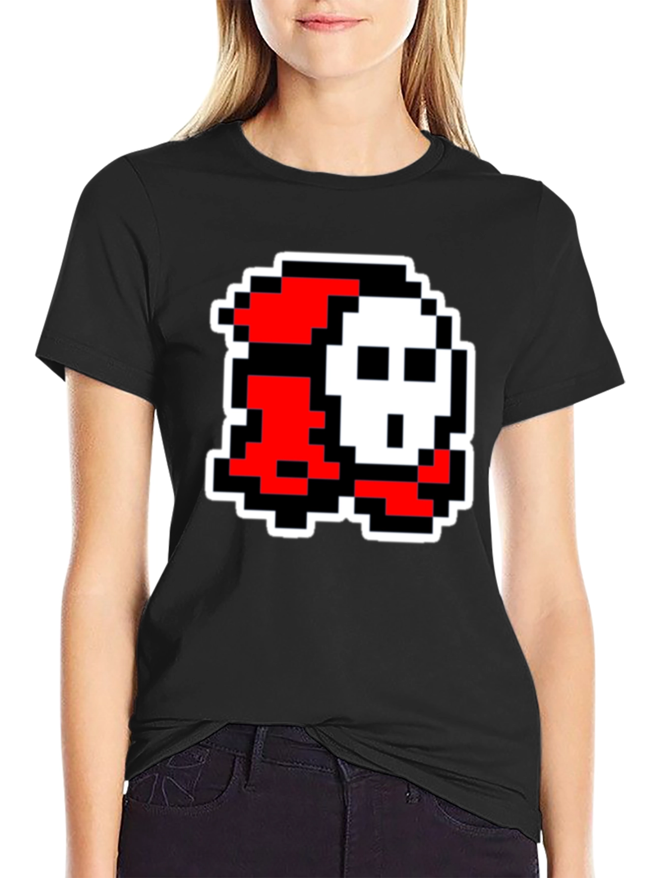 Pixel Art Character Graphic Tee - Black