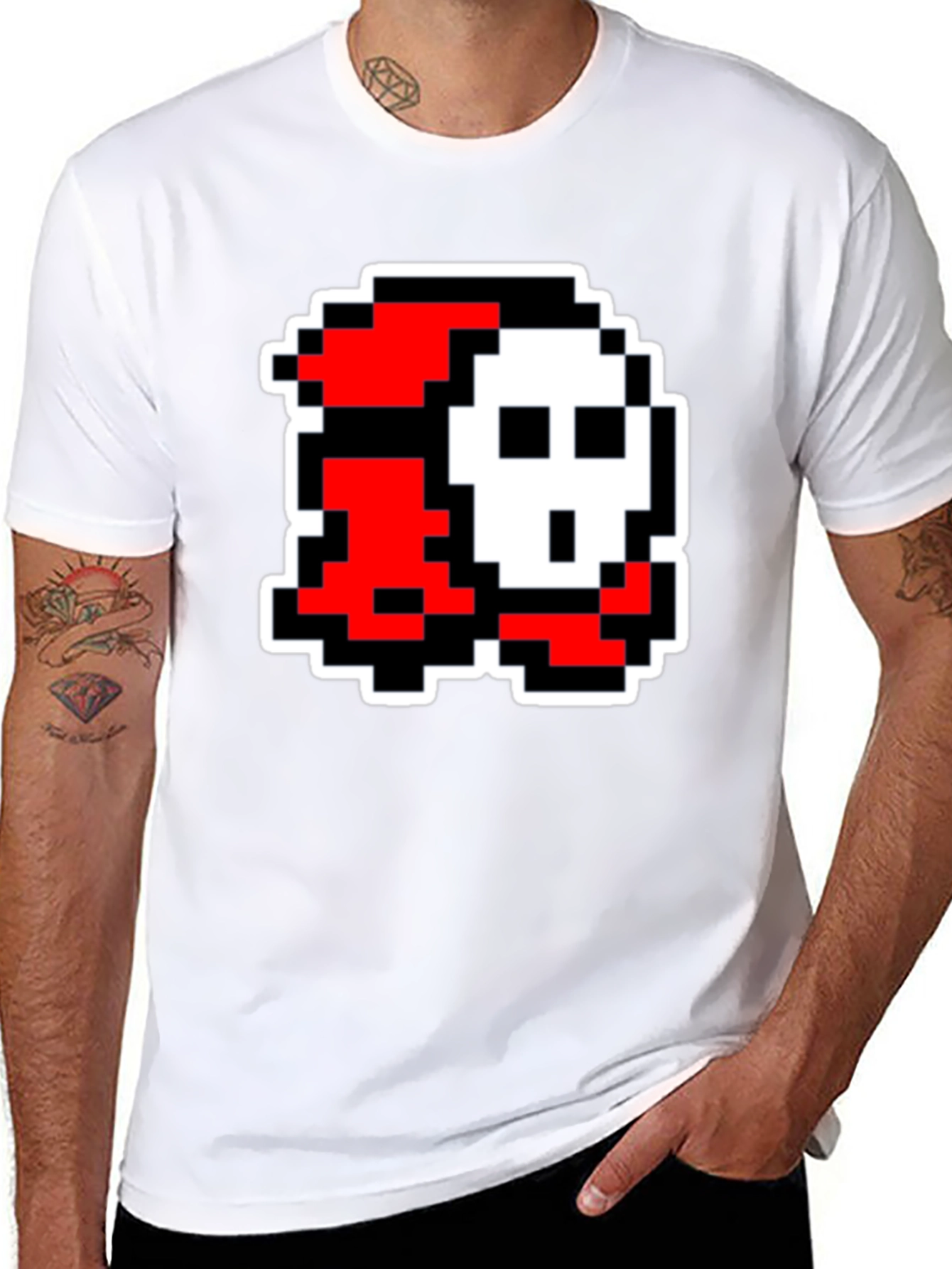 Pixel Art Character Graphic Tee - Black