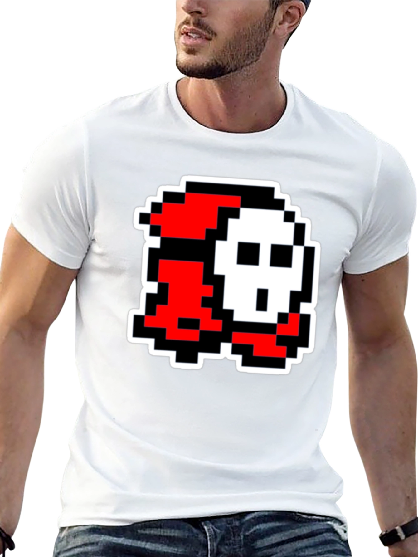 Pixel Art Character Graphic Tee - Black