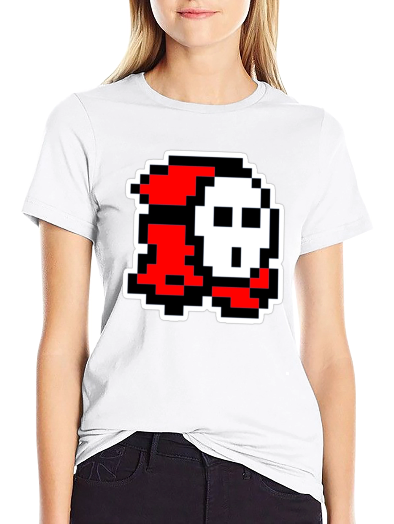 Pixel Art Character Graphic Tee - Black
