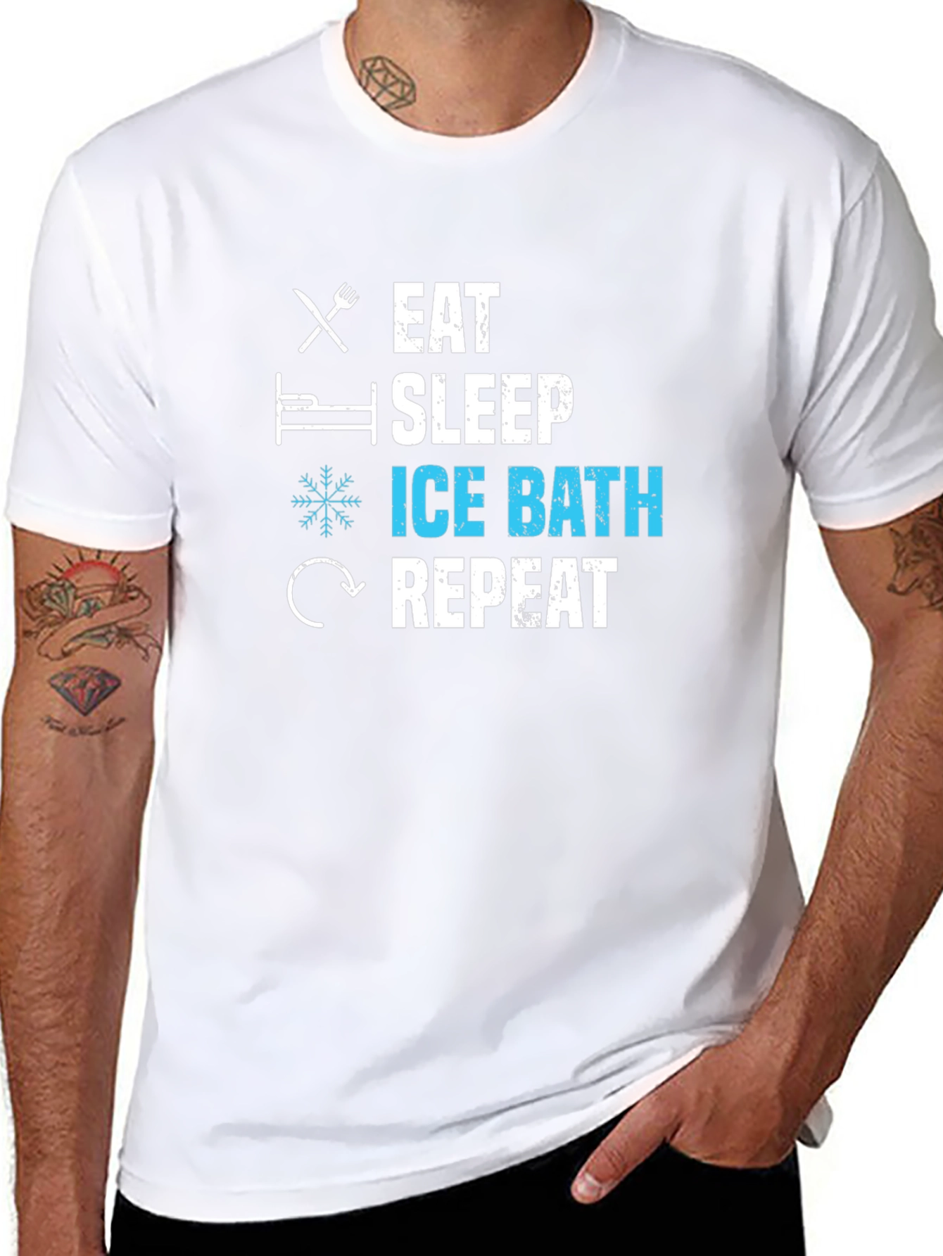 Eat Sleep Ice Bath Repeat Graphic T-Shirt