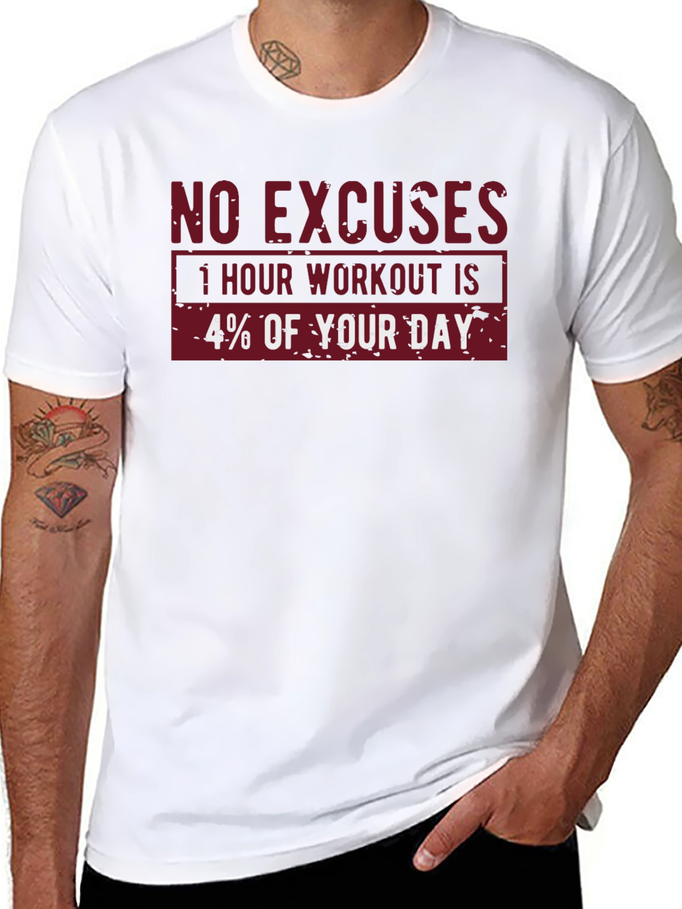 No Excuses Workout Motivational T-Shirt