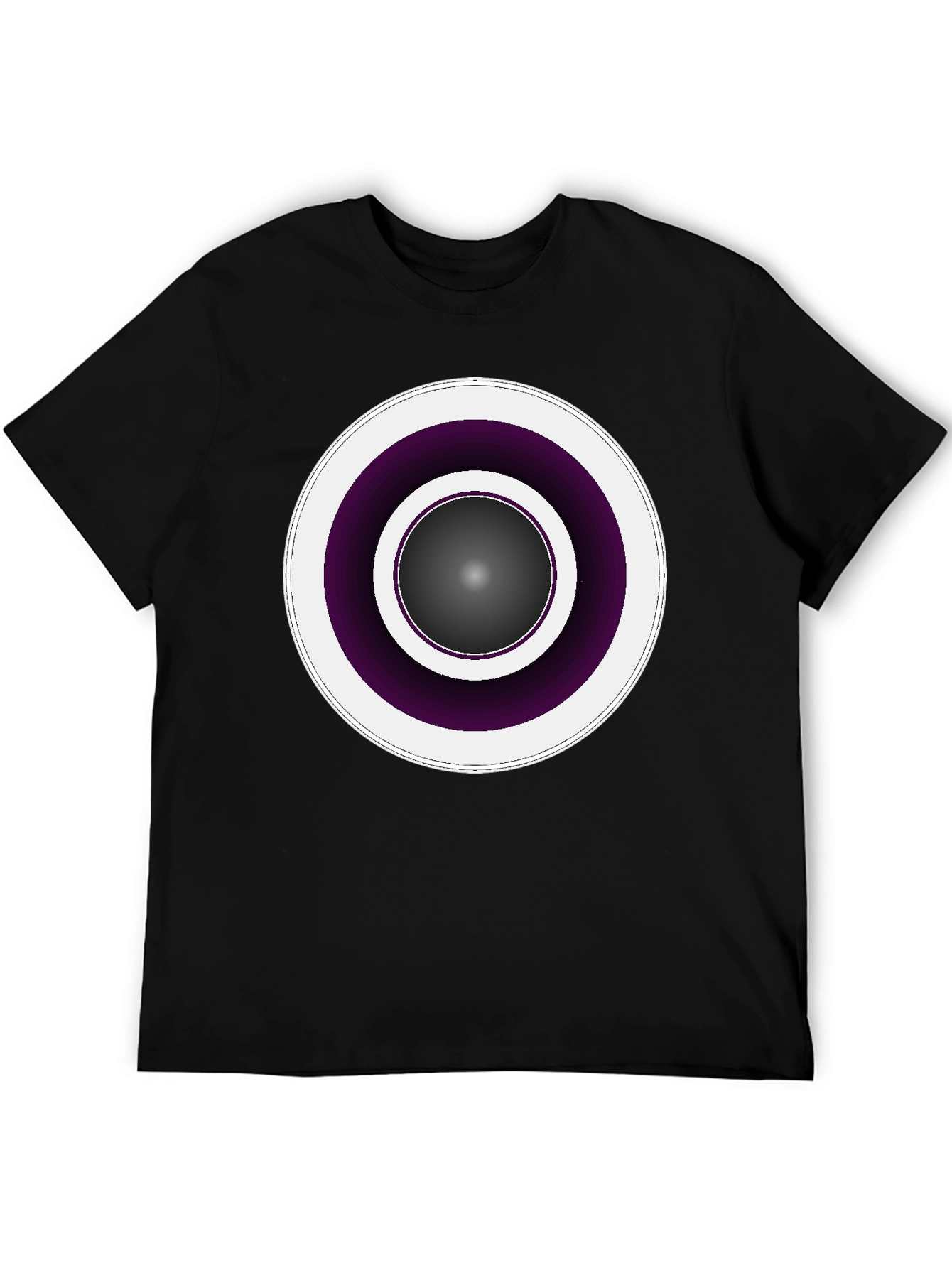 Modern Geometric Circle Tee - Black