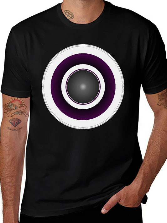 Modern Geometric Circle Tee - Black
