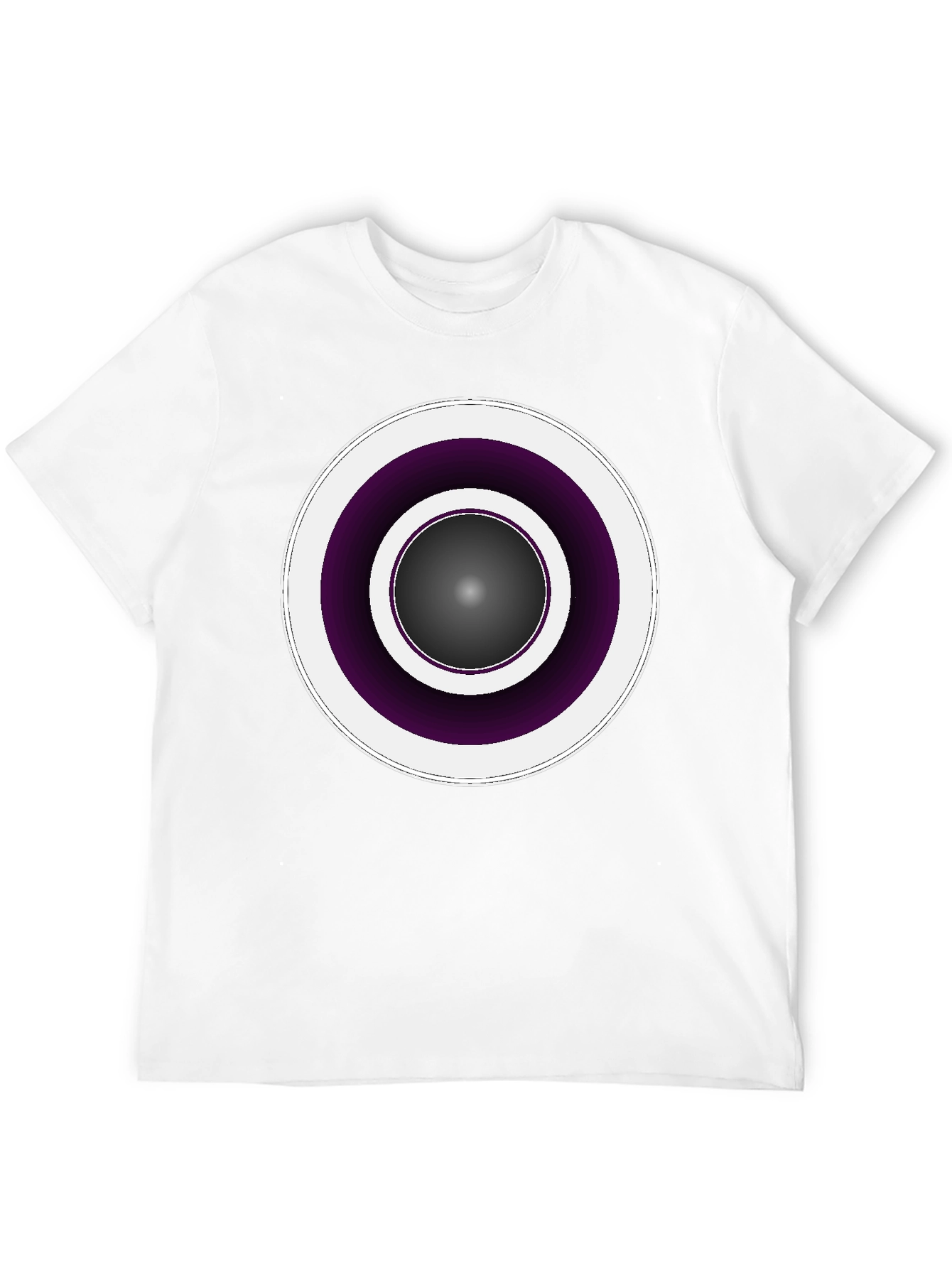 Modern Geometric Circle Tee - Black