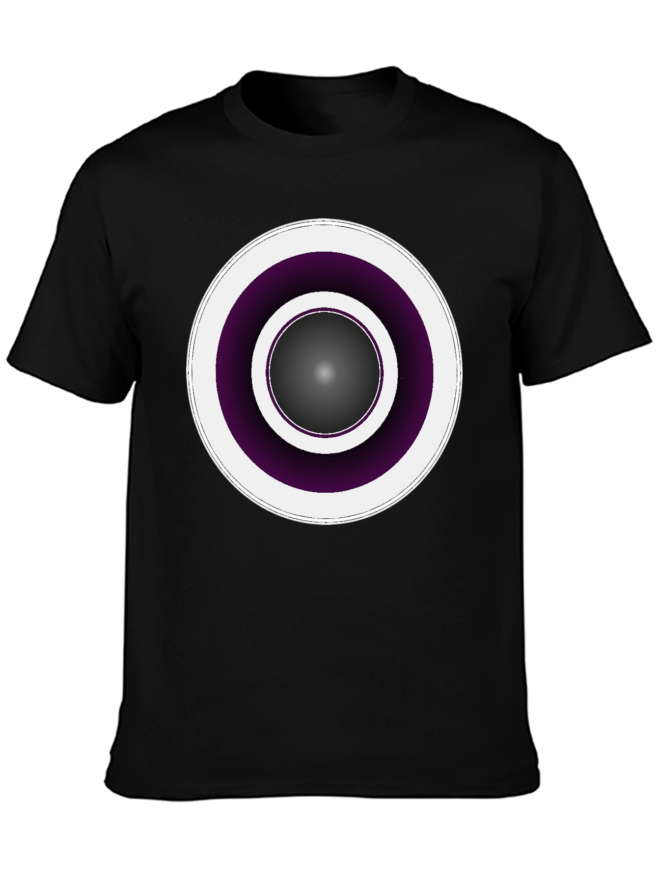 Modern Geometric Circle Tee - Black
