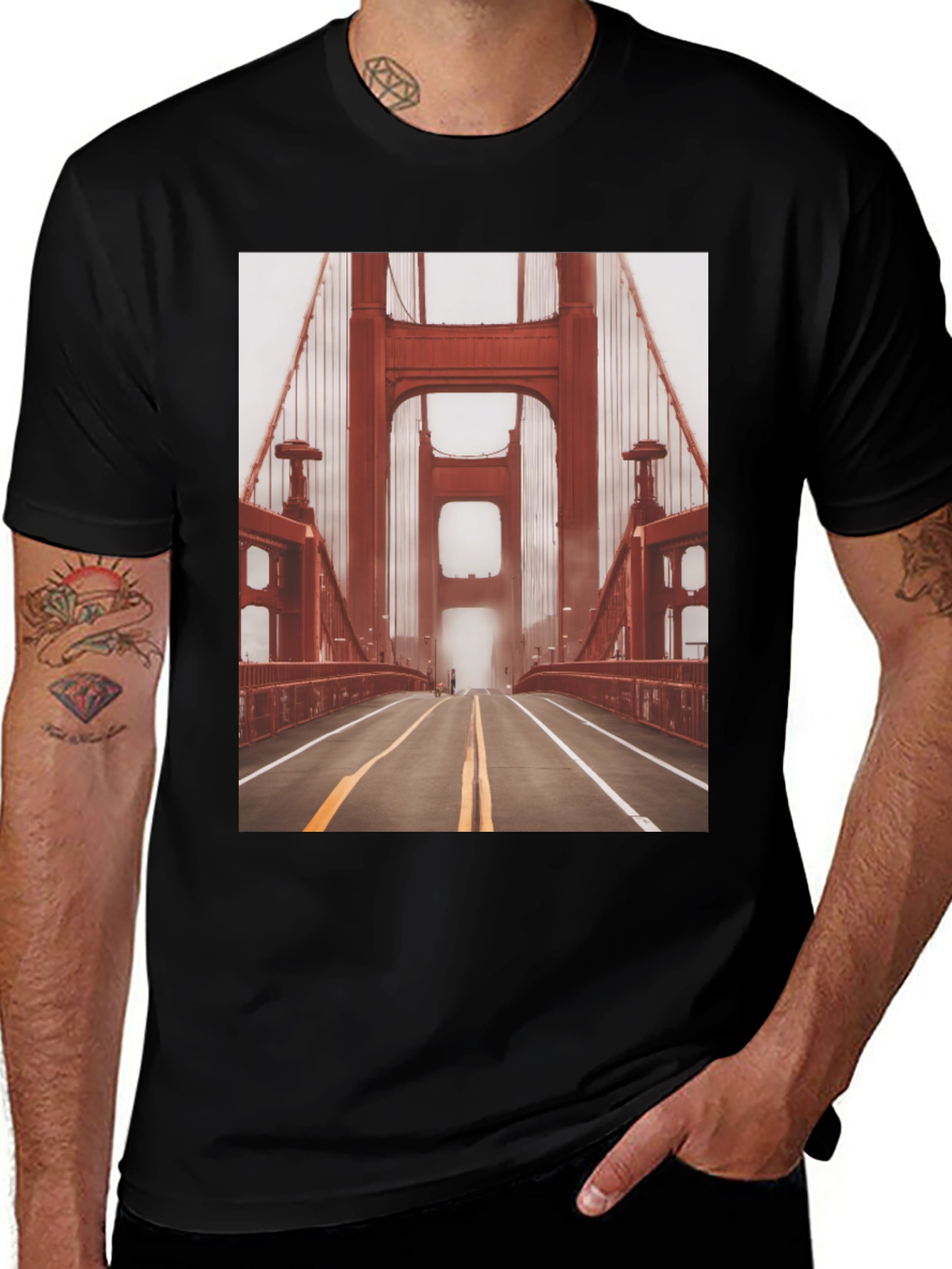 Golden Gate Bridge Graphic Tee - Black
