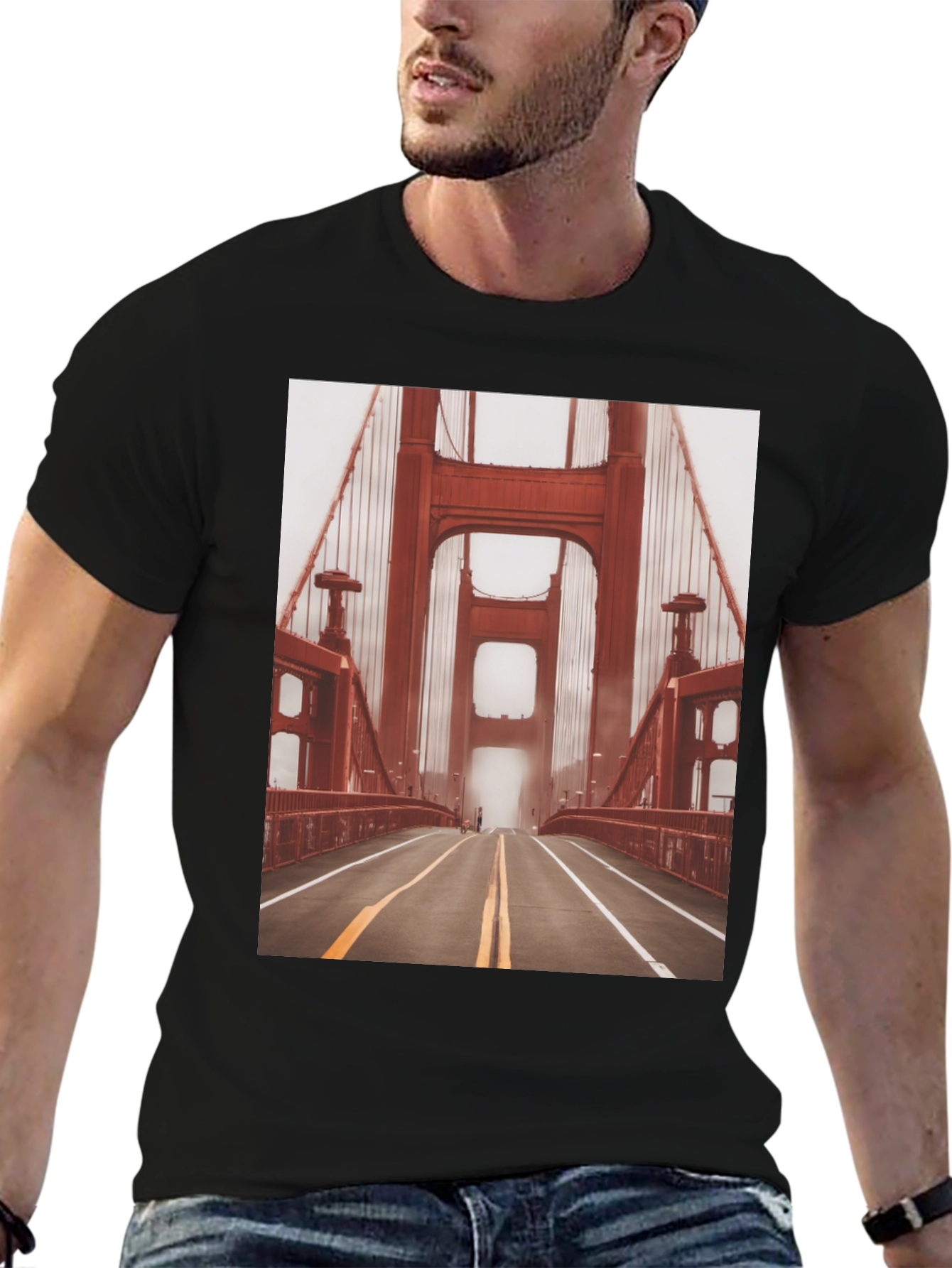 Golden Gate Bridge Graphic Tee - Black