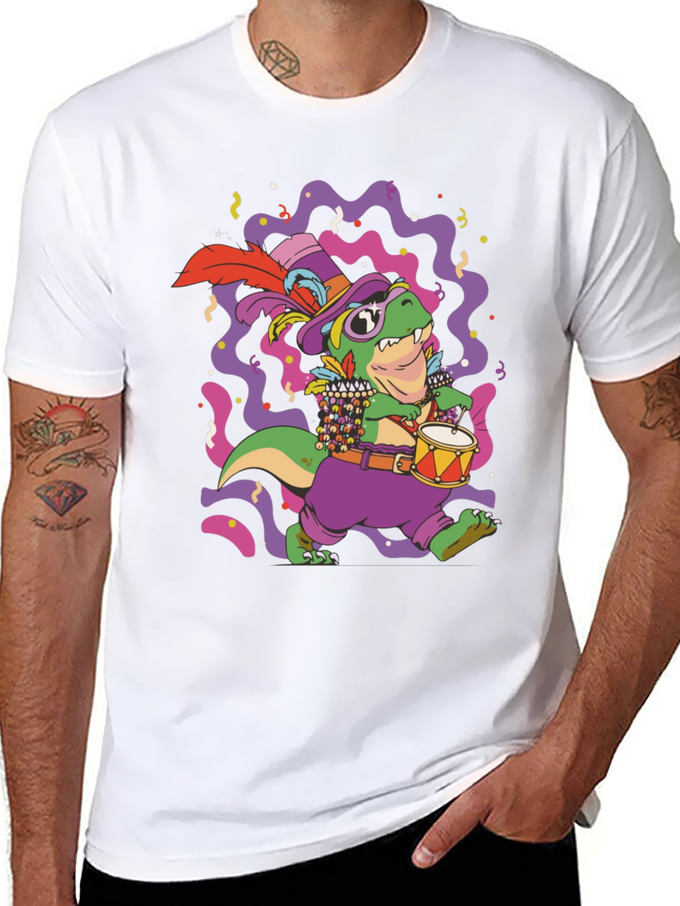 Mardi Gras Dino T-Shirt