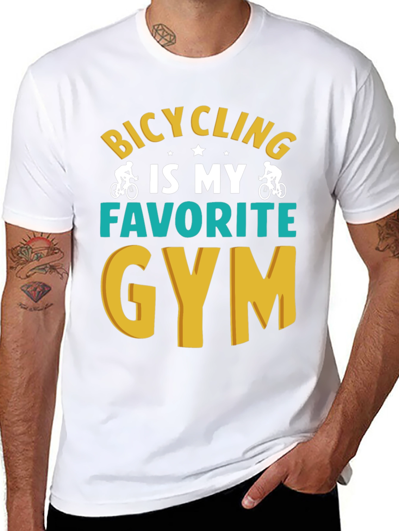 Bicycling is My Favorite Gym Graphic T-Shirt