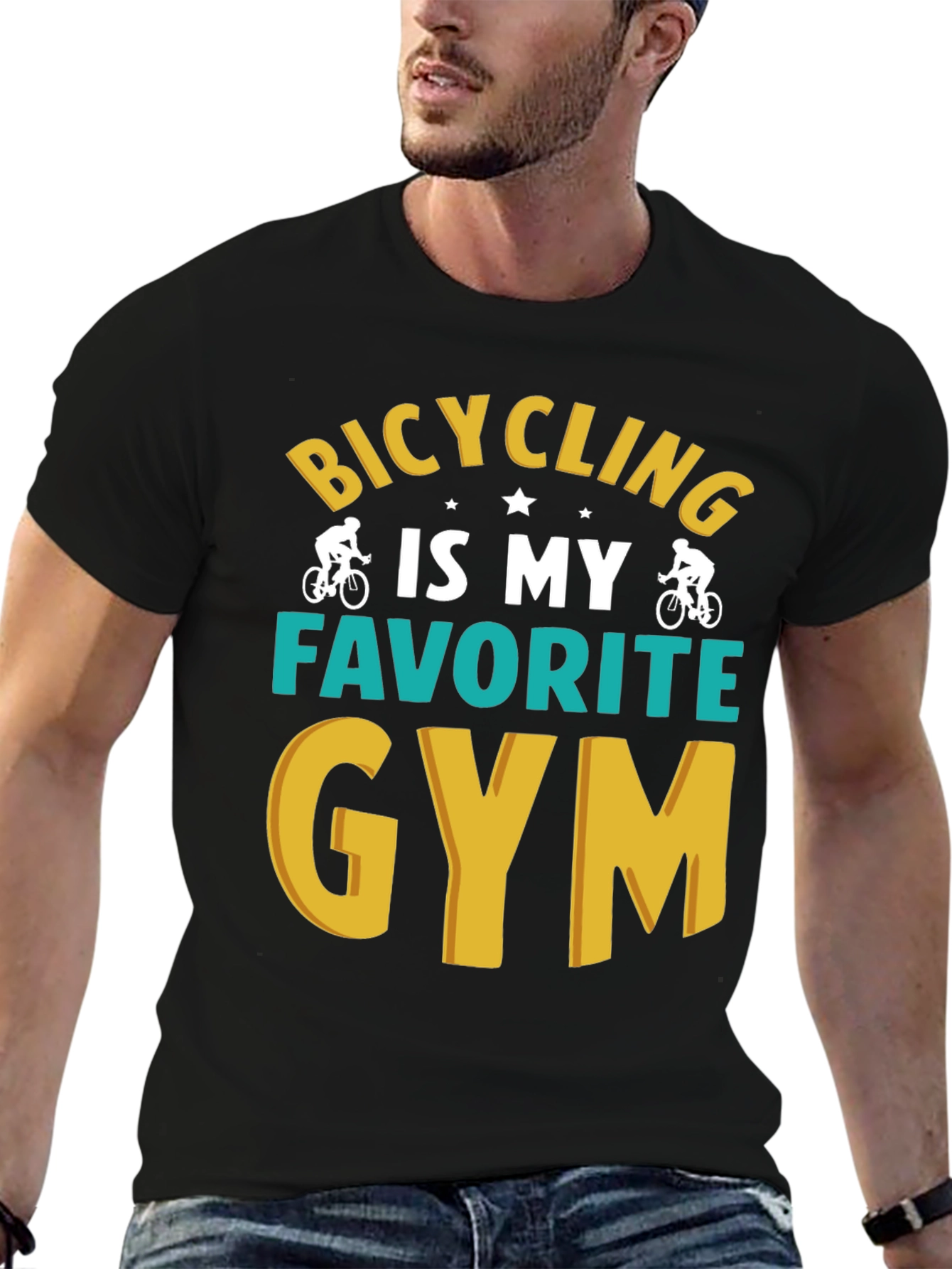 Bicycling is My Favorite Gym Graphic T-Shirt