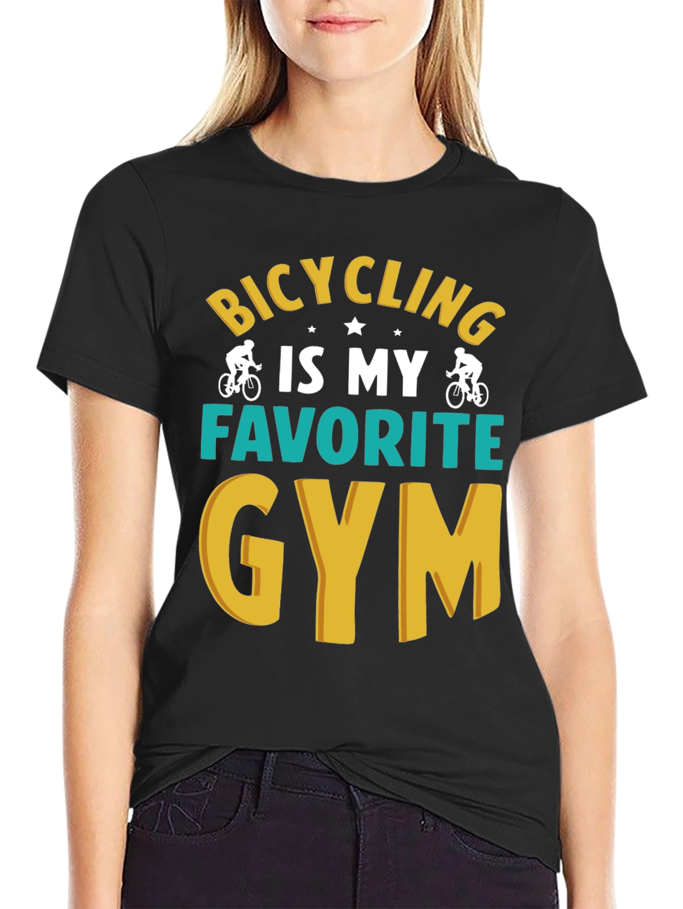 Bicycling is My Favorite Gym Graphic T-Shirt