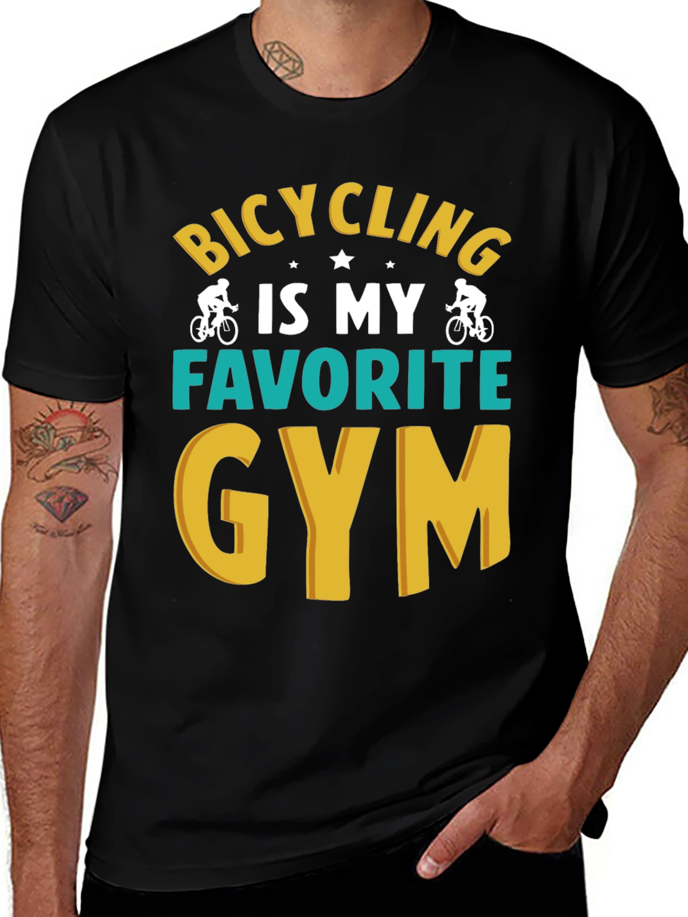 Bicycling is My Favorite Gym Graphic T-Shirt